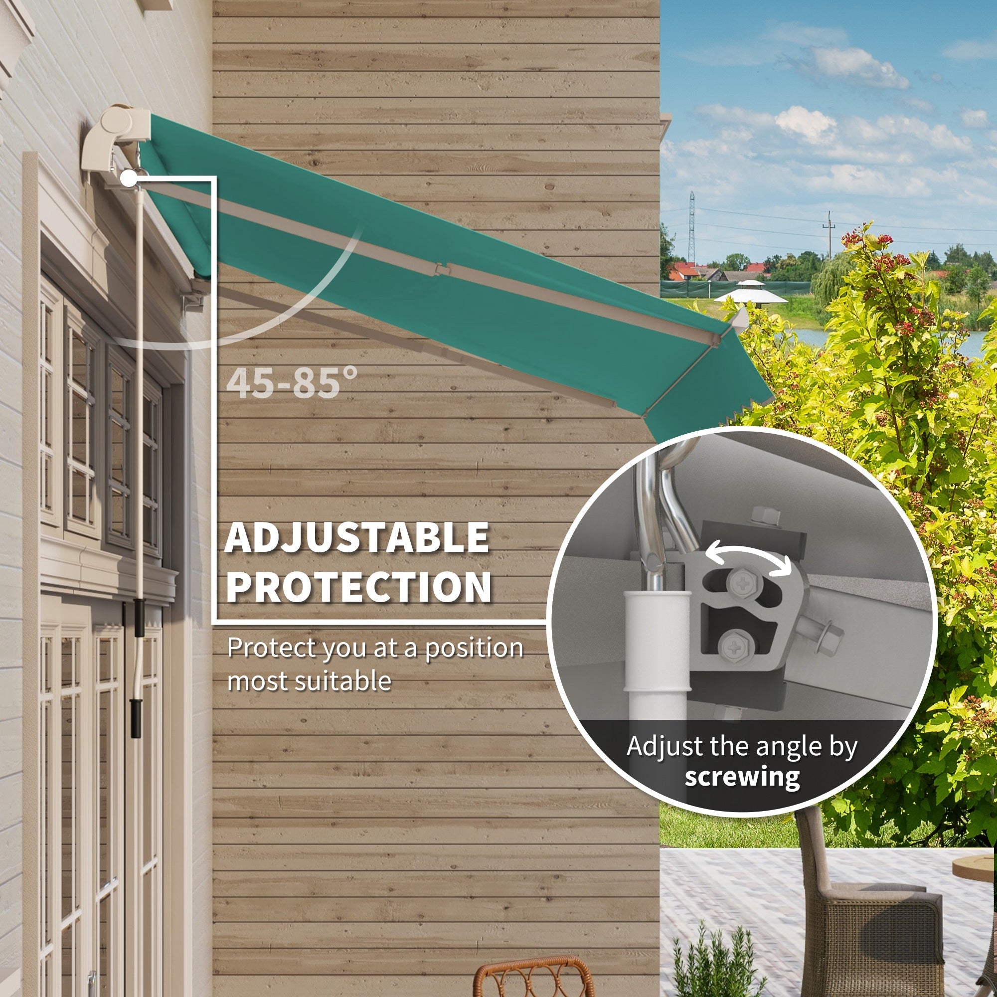 Outsunny Waterproof Patio Canopy: 10x8ft Aluminum Frame with UV Protection for Outdoor Deck, Green