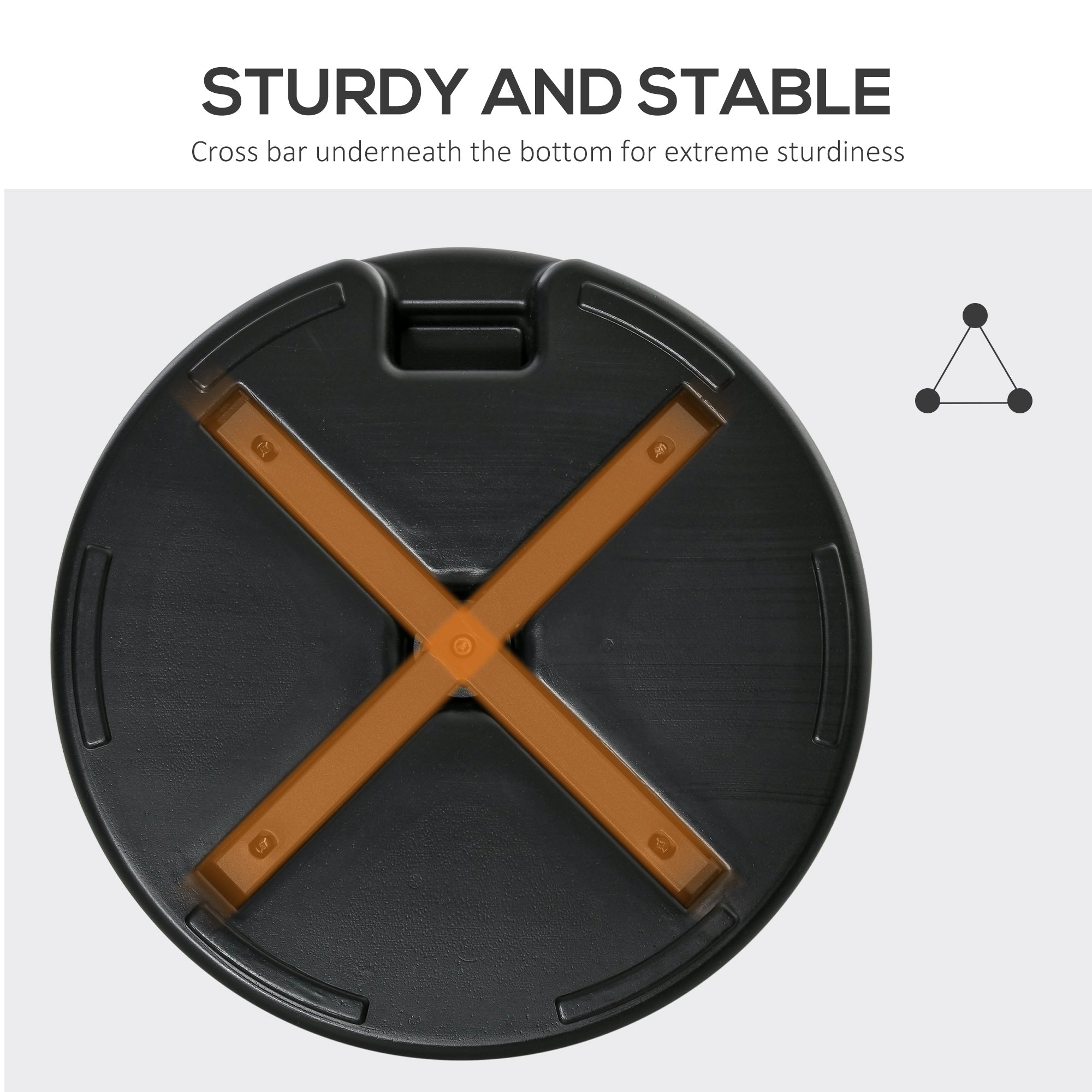 Outsunny 22" Round Parasol Base Outdoor Umbrella Stand Holder Black Water Filled for Φ38/48mm Poles