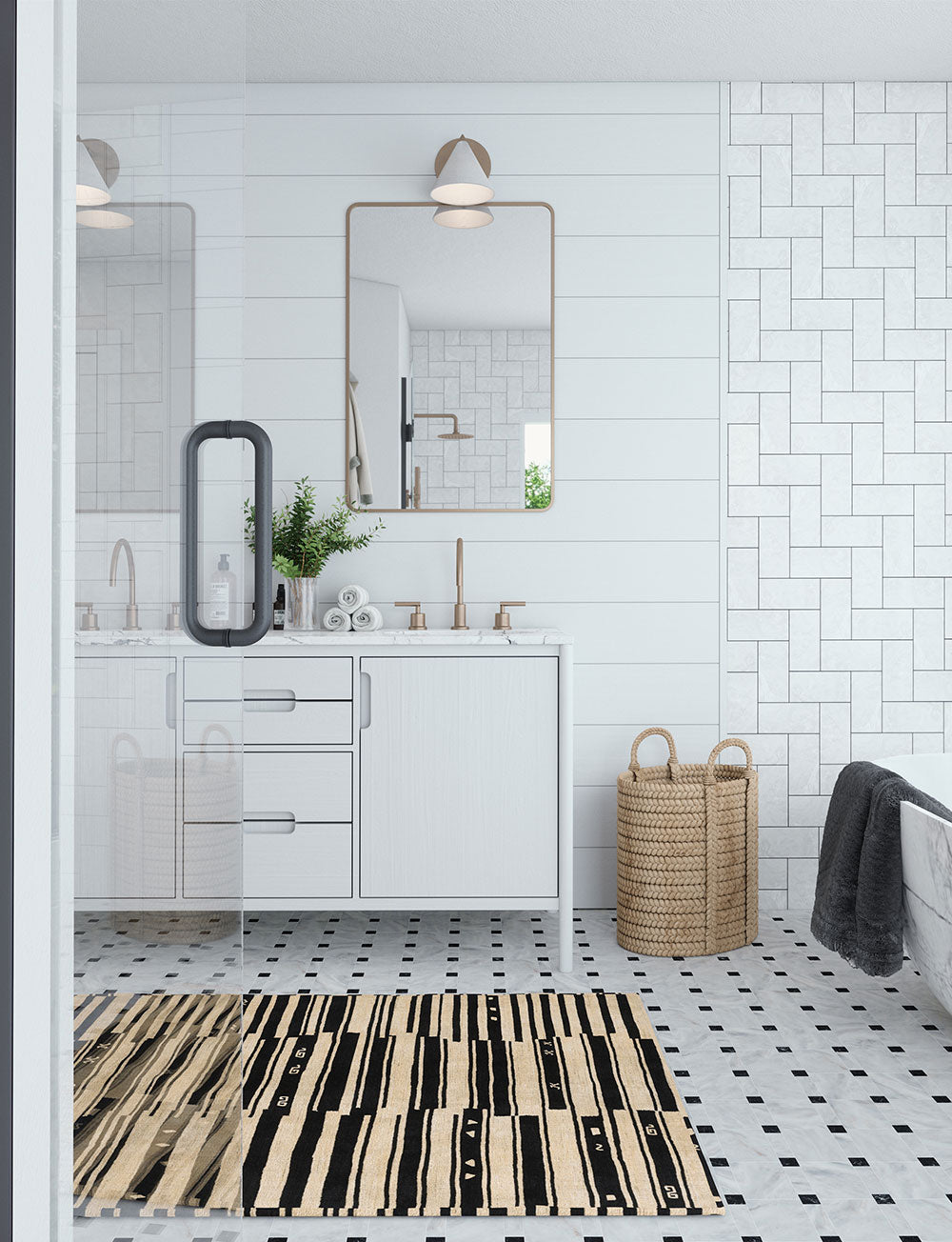 Xelara Natural Black Rug