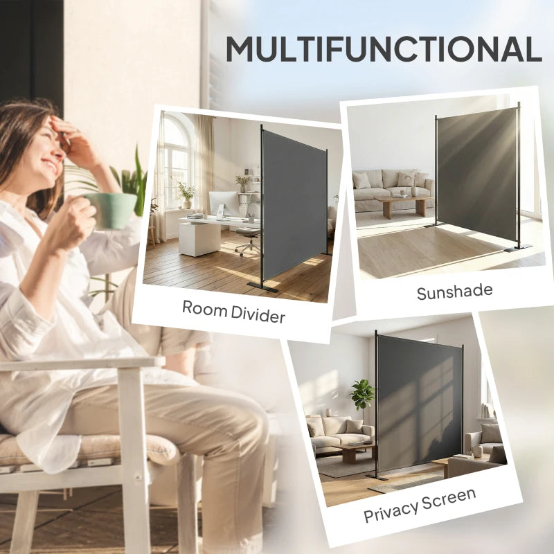 Outdoor Freestanding Outdoor Privacy Screen, Privacy Panel, 70.9" x 70.9", Dark Grey