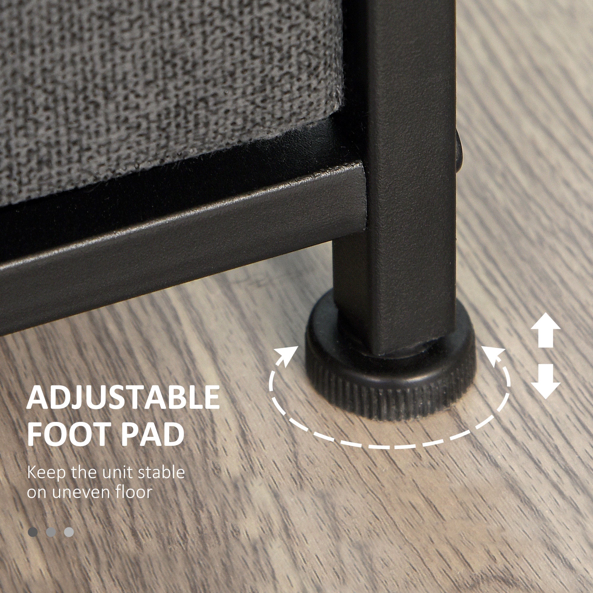 HOMCOM 4-Drawer Linen Storage Tower: Removable Fabric Drawers, Metal Frame, Adjustable Feet, Black