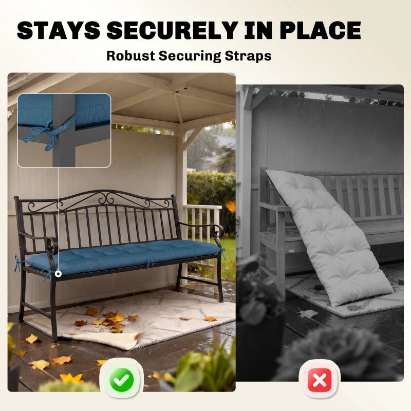 Patio Lounge Chair Cushion, UV50+ Chaise Lounge Chair Cushion with Securing Straps for Patio, 78 x 25.6 inch, Blue