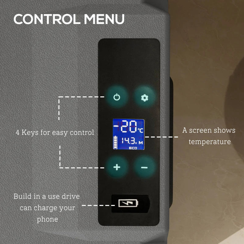 50 Liter Car Refrigerator Portable Freezer 12/24V Electric Cooler Box for Camping, Travel, Picnic, Down to -20℃
