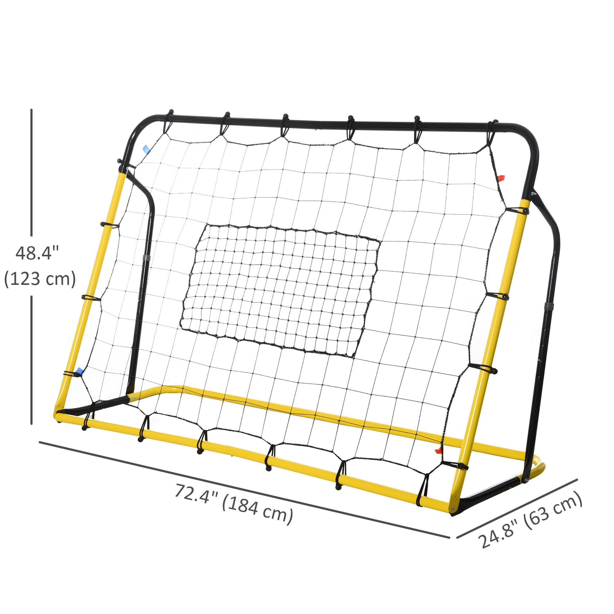 Soozier|HOMCOM Rebound Net Soccer Goal with 5 Angle Adjustable for Soccer Baseball Basketball Training