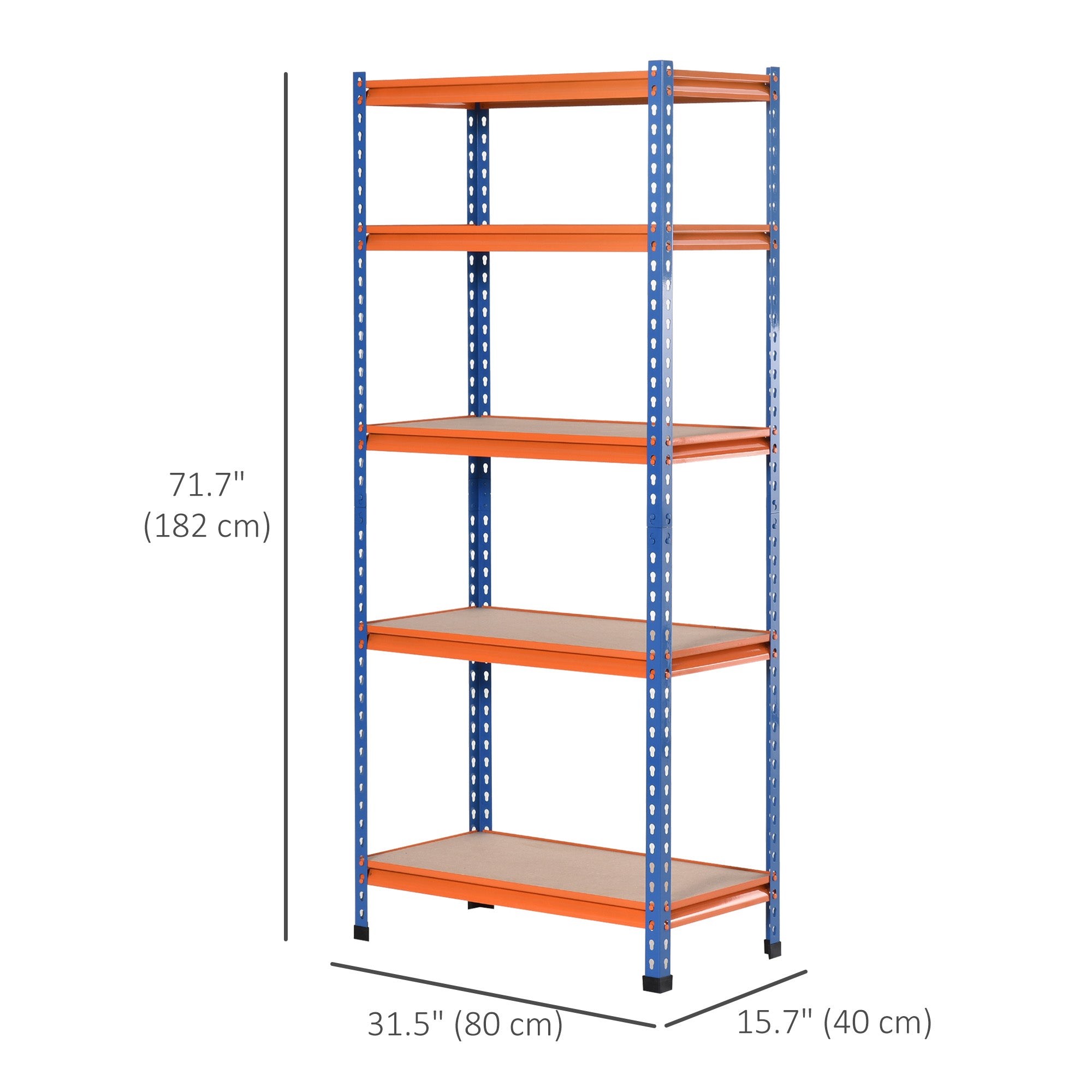 HOMCOM Sturdy Storage Solution: Heavy Duty 5-Tier Adjustable Metal Shelf for Garage Workshop