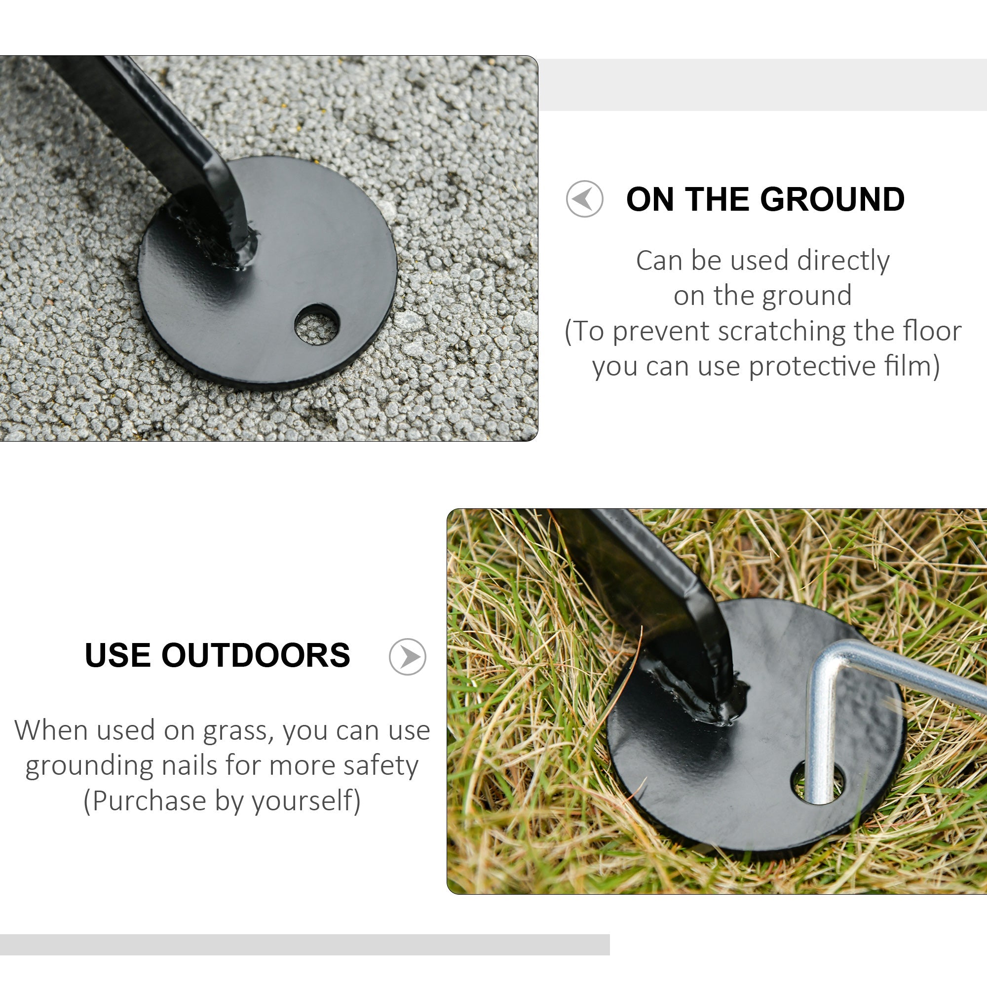 Outsunny Hanging Hammock Chair Stand C Stand Steel for Indoor Outdoor Air Porch Swing Chair