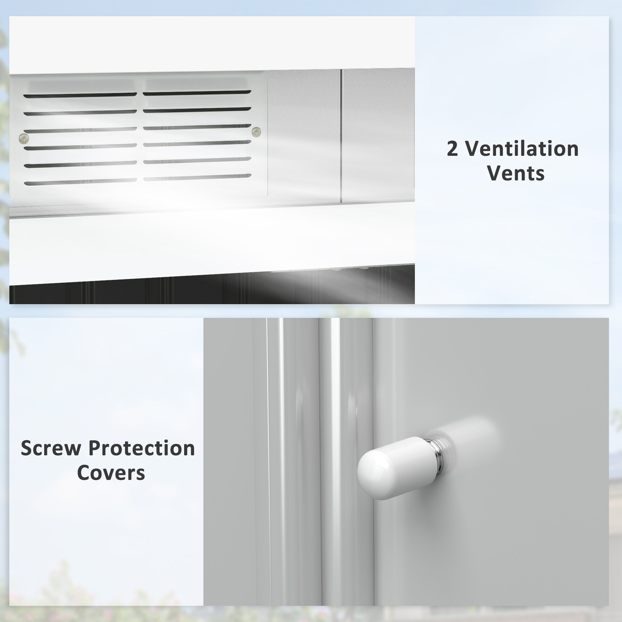 Outsunny 9'x4' Outdoor Garden Metal Storage Shed Equipment Tool Box Foundation Ventilation Doors Dark Green