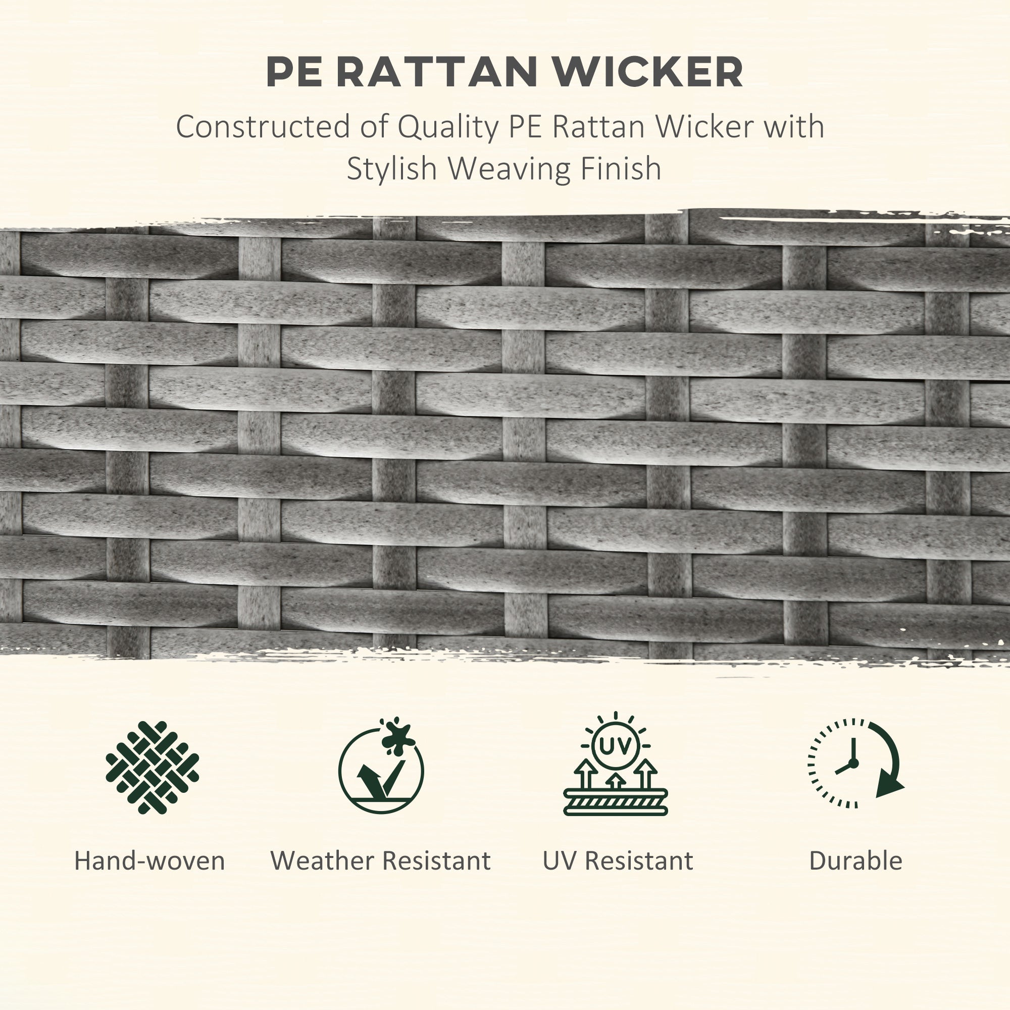 Outsunny Deluxe 4PC Outdoor Wicker Sofa Set PE Rattan Patio Furniture Extra Wide Seat Conversation Tempered Glass