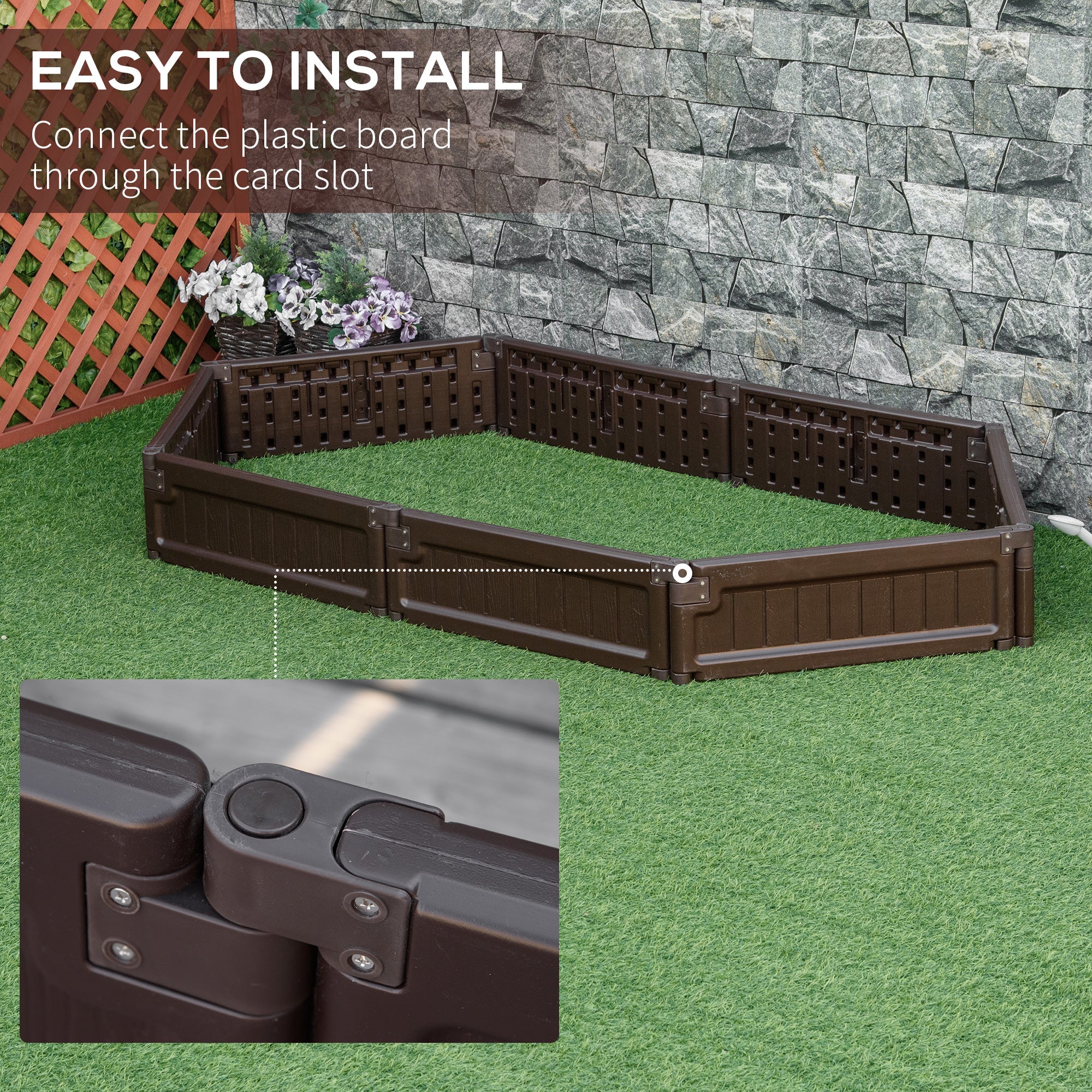 Outsunny 25"x8" Raised Garden Planter: Above Ground Box for Flowers, Herbs, Veggies, Outdoor