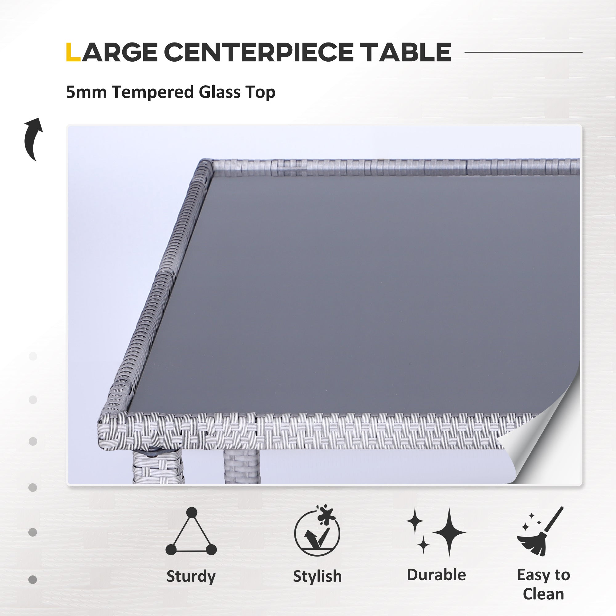 Outsunny 5-Piece Patio Dining Sets, Outdoor Furniture Sets PE Rattan Wicker Conversation Furniture Sets, Blue