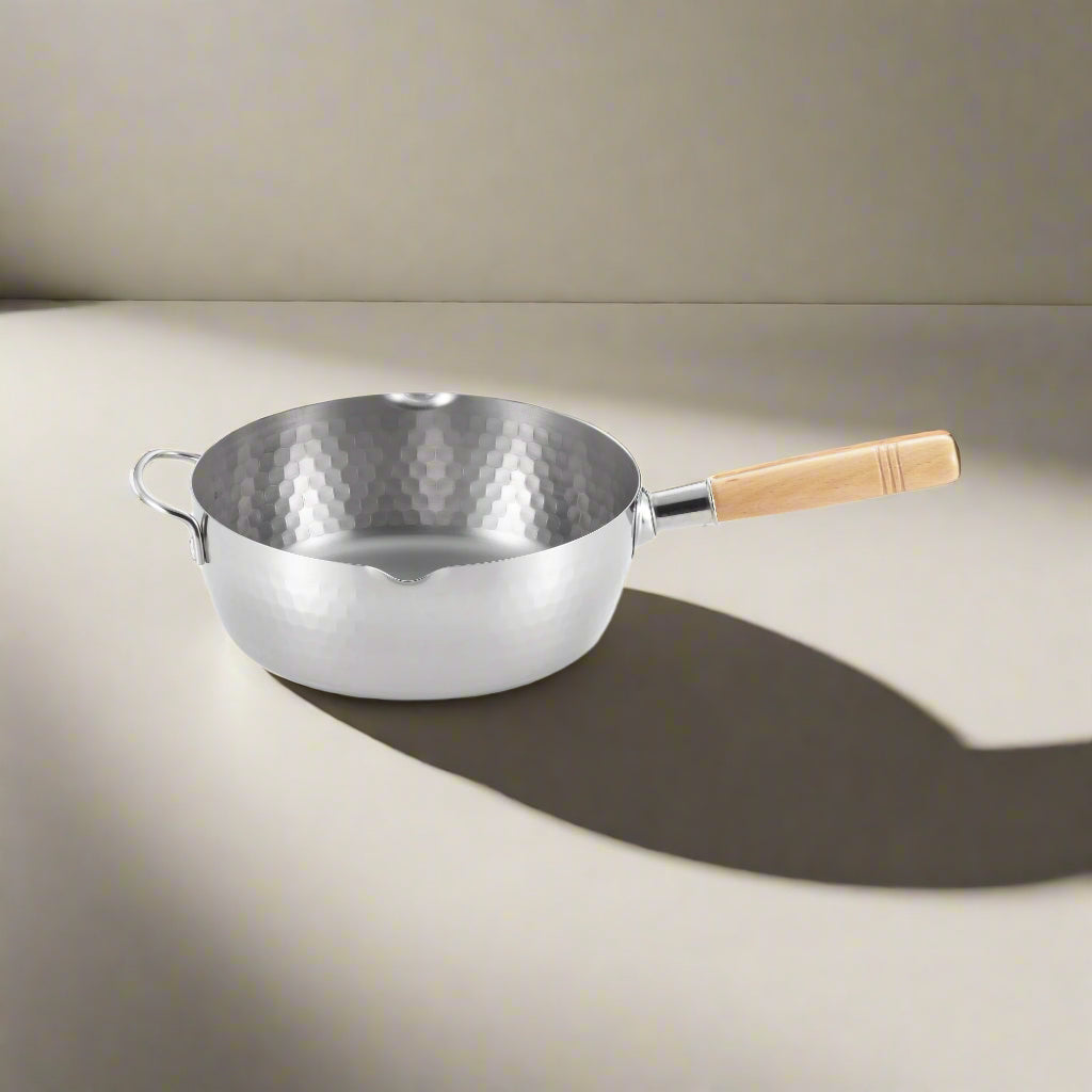 Yoshikawa Yukihira 24 cm Pot | 3.6 L Stainless Steel with Wooden Handle
