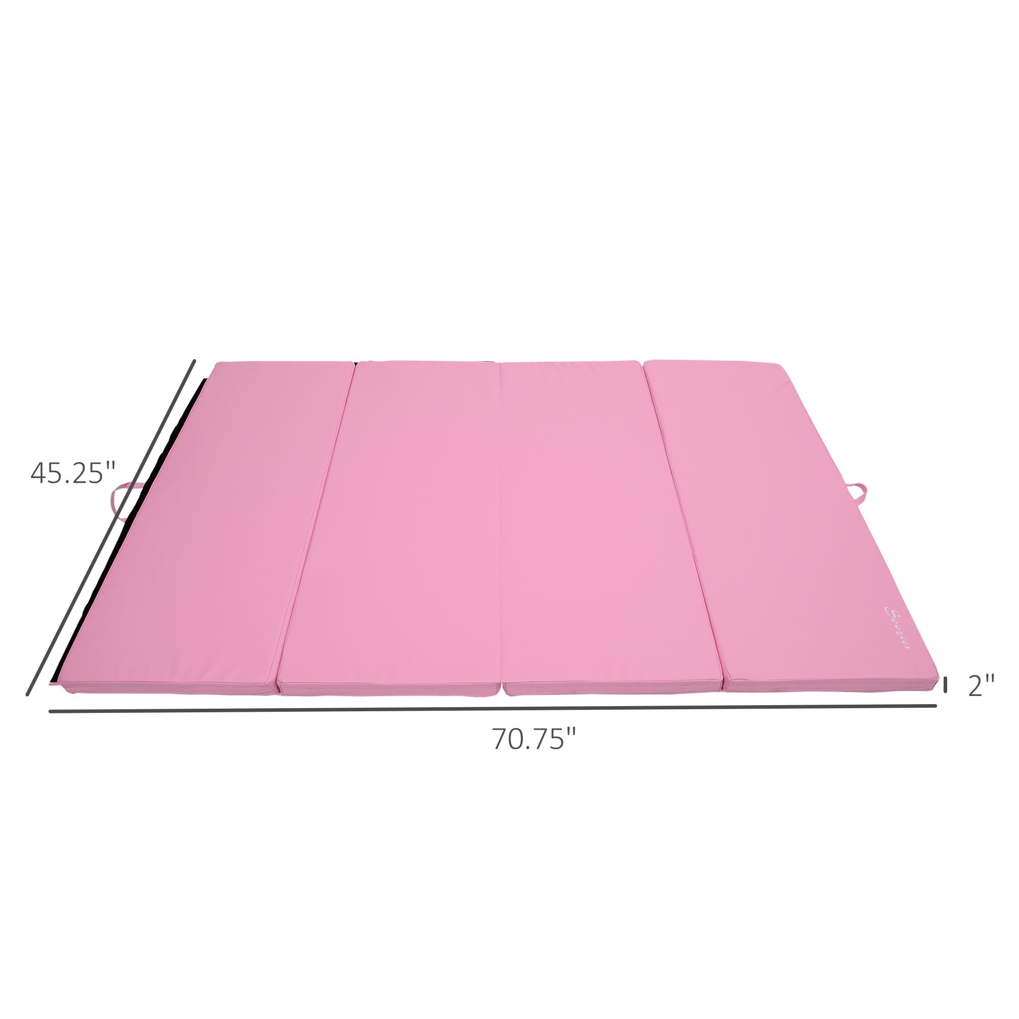 Soozier Folding Gymnastics Exercise Mat 4'x6' Yoga MMA Martial Arts Mat with Carrying Handles Pink