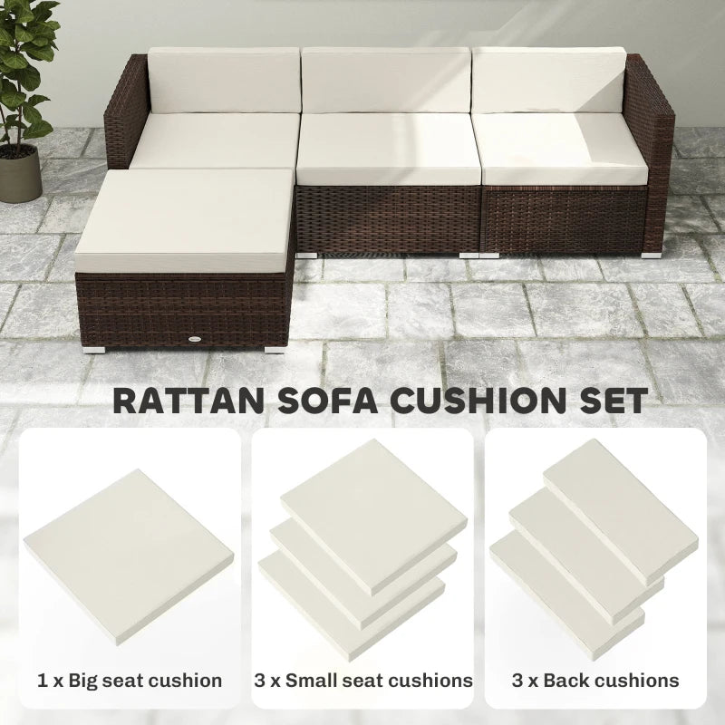 Patio Furniture Cushions Water-Repellent Outdoor Loveseat Cushion Removable Covers 23.6" x23.6", Cream