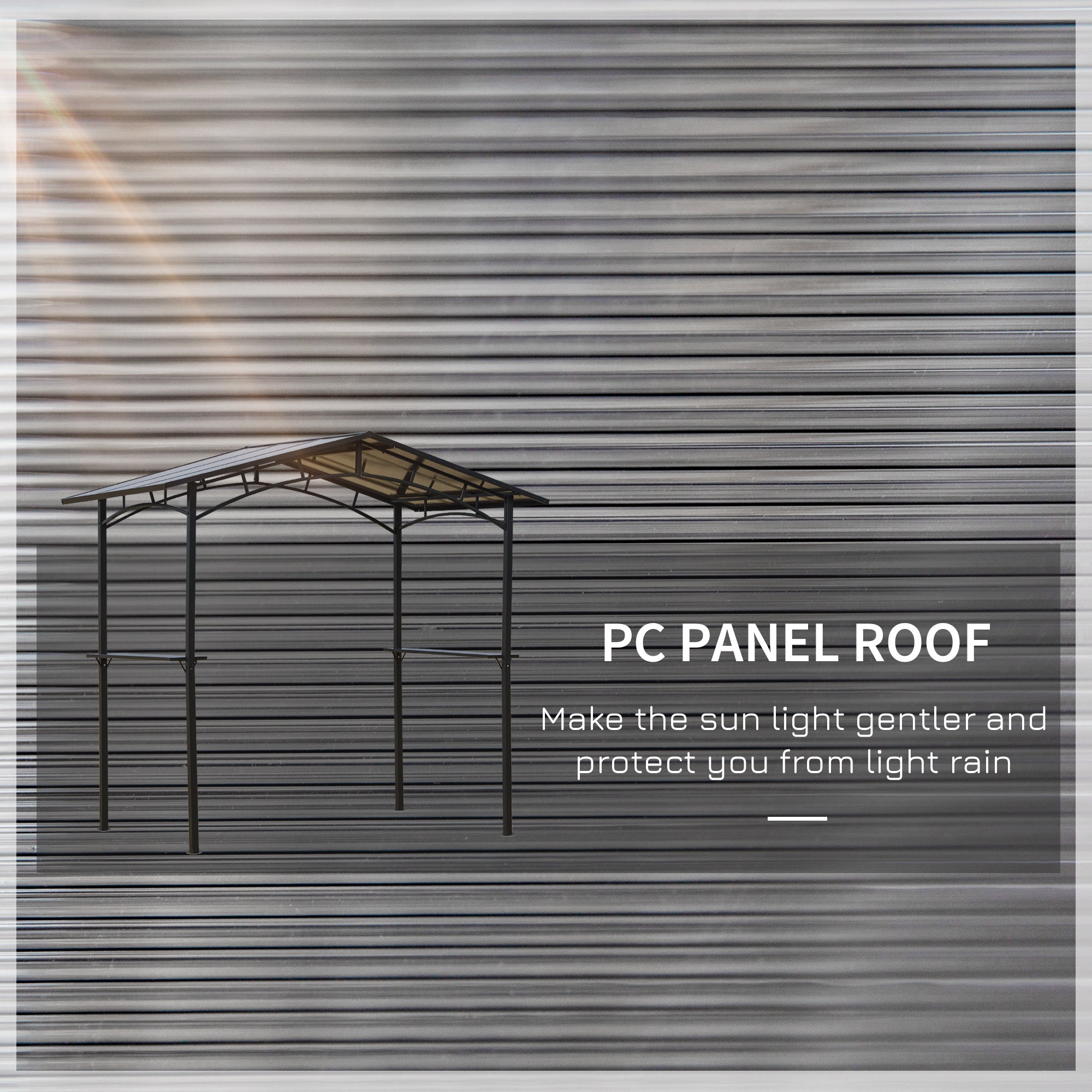 Outsunny 8x5ft Aluminum Hardtop BBQ Gazebo Outdoor Grill Canopy Side Shelves Patio Backyard Shelter Sunshade Roof