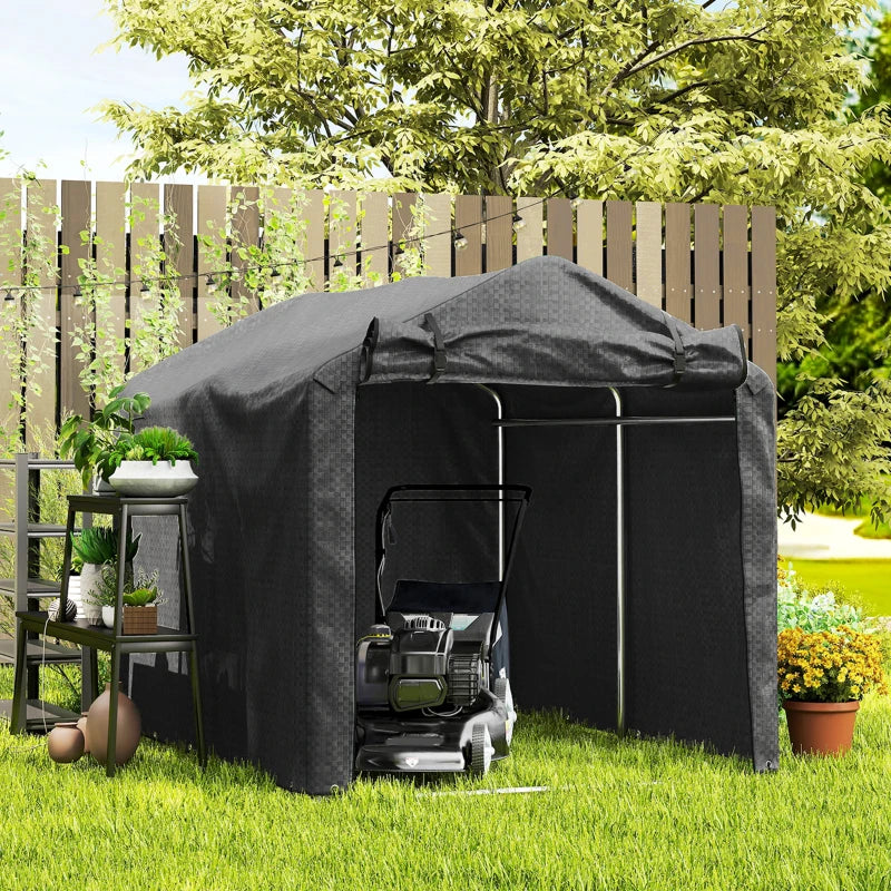 Outdoor Storage Shed, UV Resistant Bike Tent with Roll-up Zipper Door, Portable Shed for Bike, Motorcycle, Black