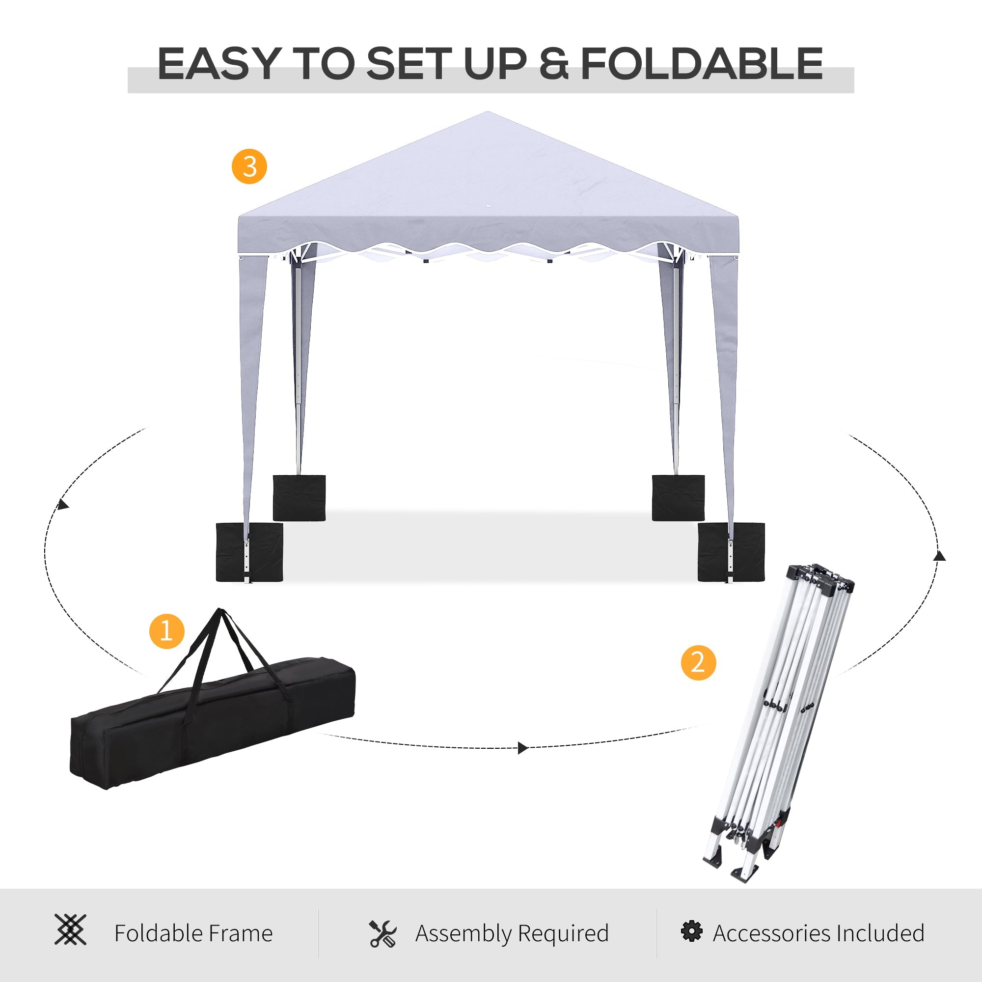 Outsunny 10' x 10' Pop Up Canopy Tent, Instant Shelter with Adjustable Height, Garden Outdoor Party Tent with Carry Bag, White