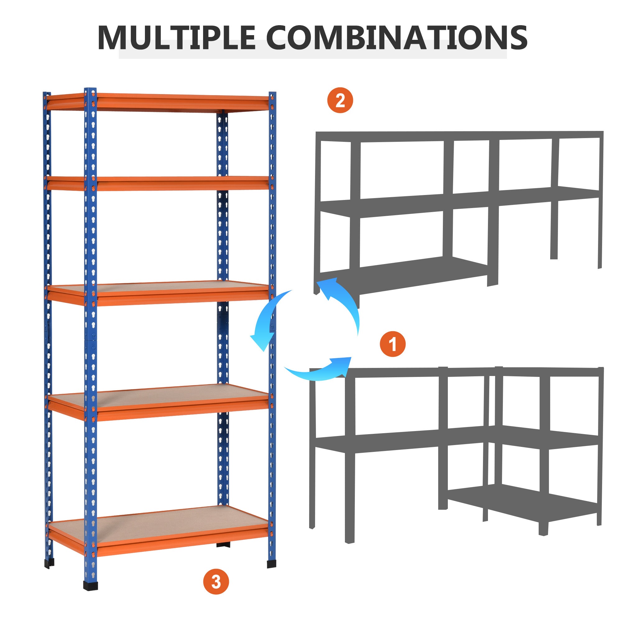 HOMCOM Sturdy Storage Solution: Heavy Duty 5-Tier Adjustable Metal Shelf for Garage Workshop