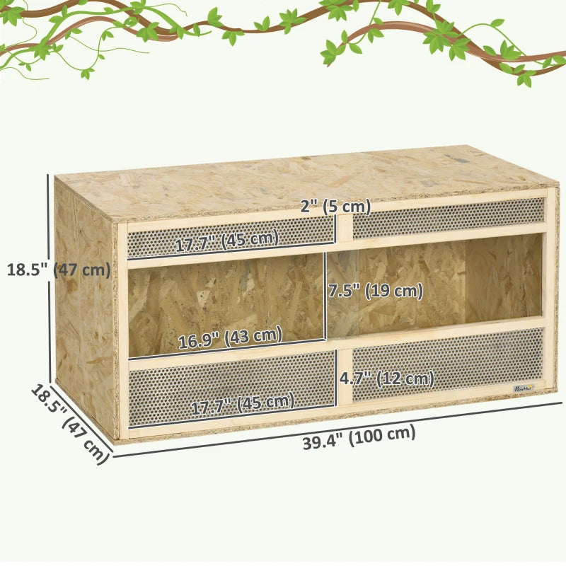 Reptile Terrarium, 58 Gallon Reptile Tank with Sliding Doors, Breathable Mesh for Bearded Dragon, Lizards, Snake