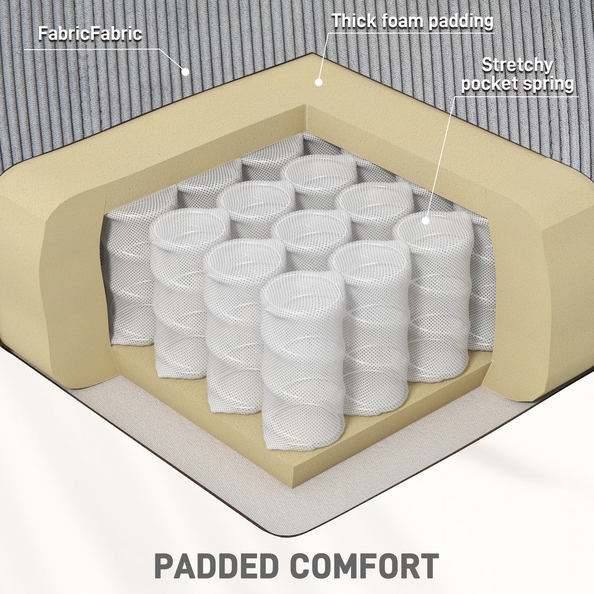 HOMCOM Manual Recliner Chair with Vibration Massage, Side Pockets, Corduroy Reclining Chair for Living Room, Grey