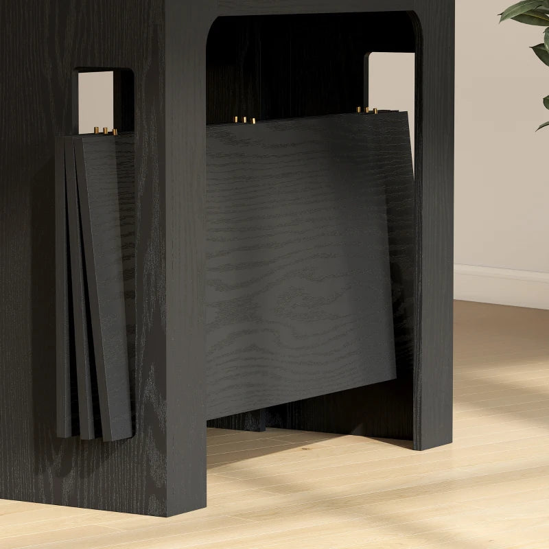 Extendable Dining Table, Expandable Kitchen Table for Small Spaces, Seats up to 6 People, Distressed Black