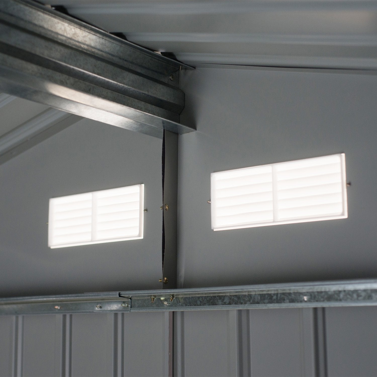 Outsunny 9'x6' Outdoor Garden Storage Home Depot Sheds Metal Floor Foundation Outdoor Patio Yard Tool Shed Backyard House Grey White