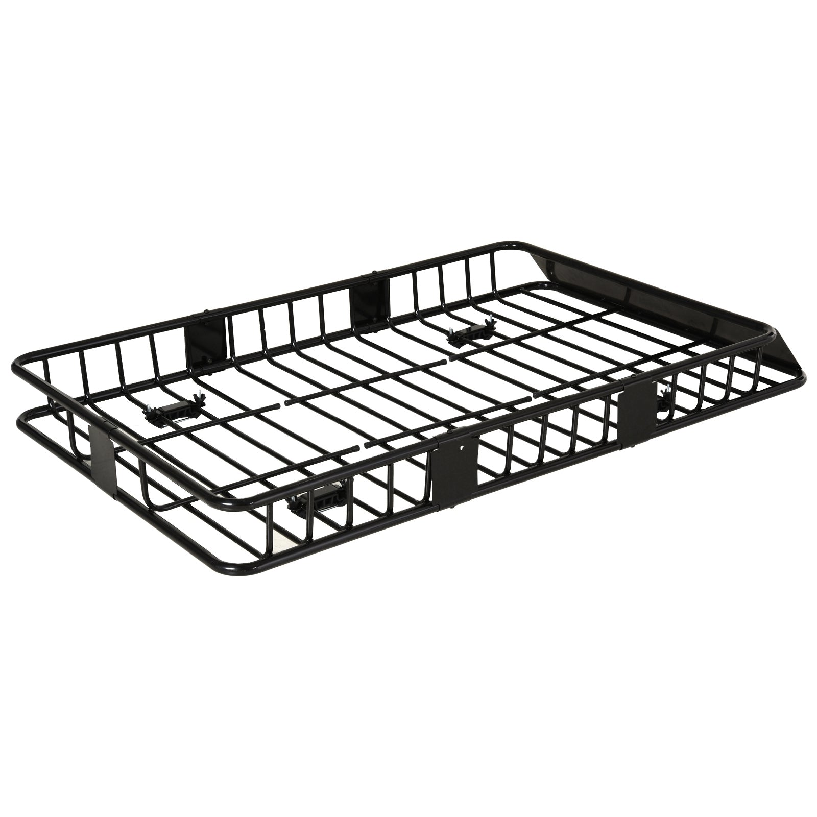 HOMCOM Adjustable 64"/43" x 39" Car Roof Rack Universal Rooftop Cargo Carrier with U-bolts 220 lbs Load Capacity