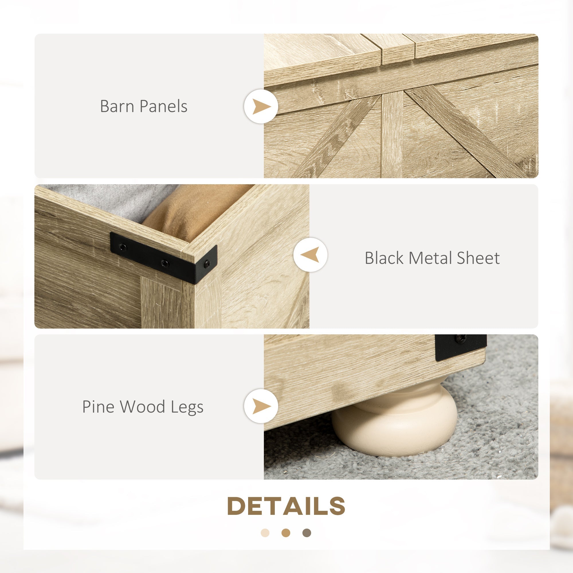 HOMCOM Oak Farmhouse Square Coffee Table: Center Table with Flip-Top Lids, Hidden Storage Compartment and Wooden Legs