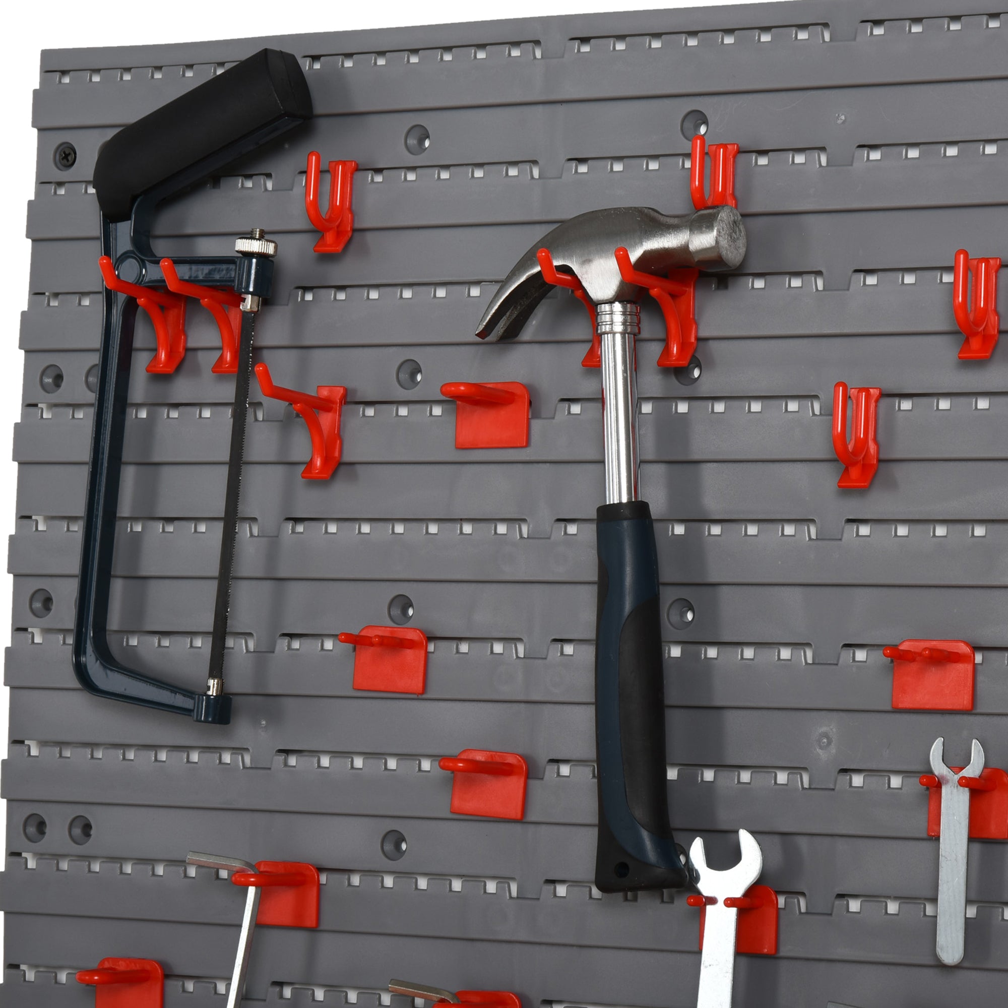 DURHAND Pegboard Tool Organizer: 54-Piece Wall-Mount System with 50 Hooks & Shelves for Garage Storage
