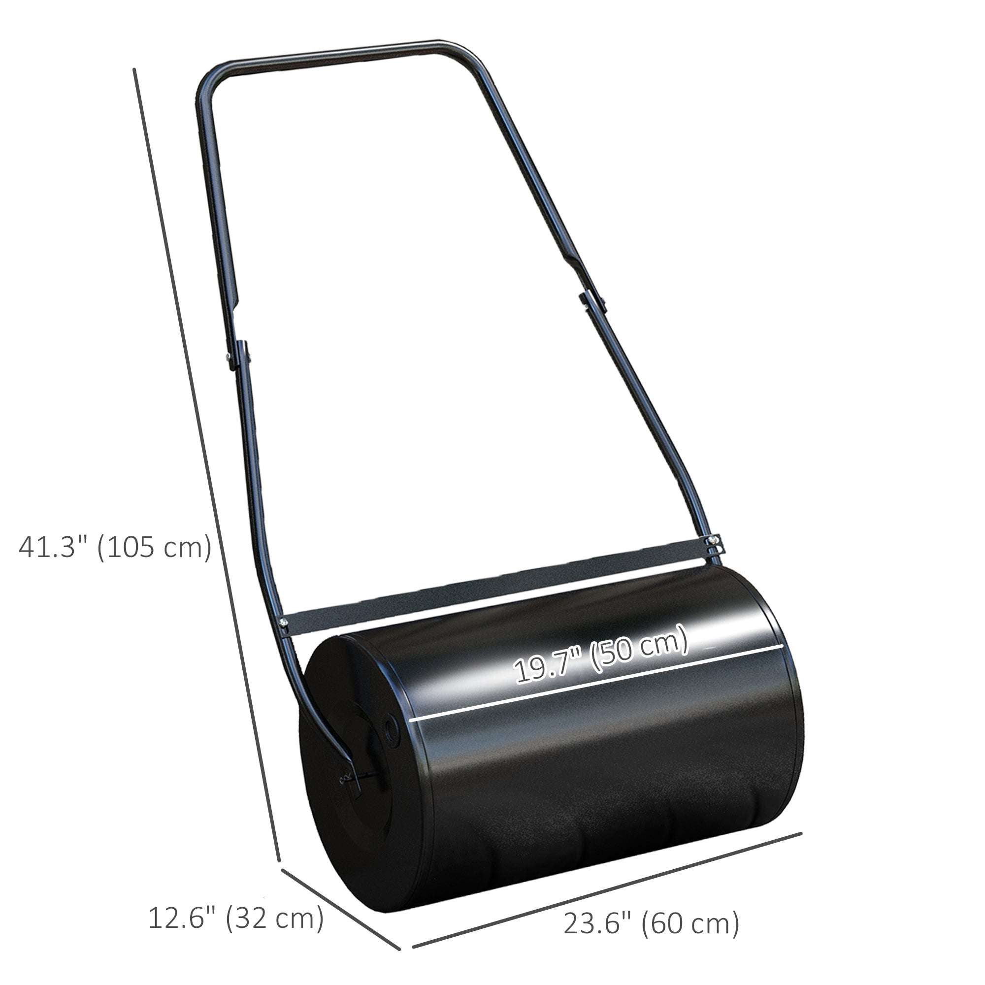 DURHAND 20" Heavy Duty Push/Tow Lawn Roller Filled w/ Water or Sand