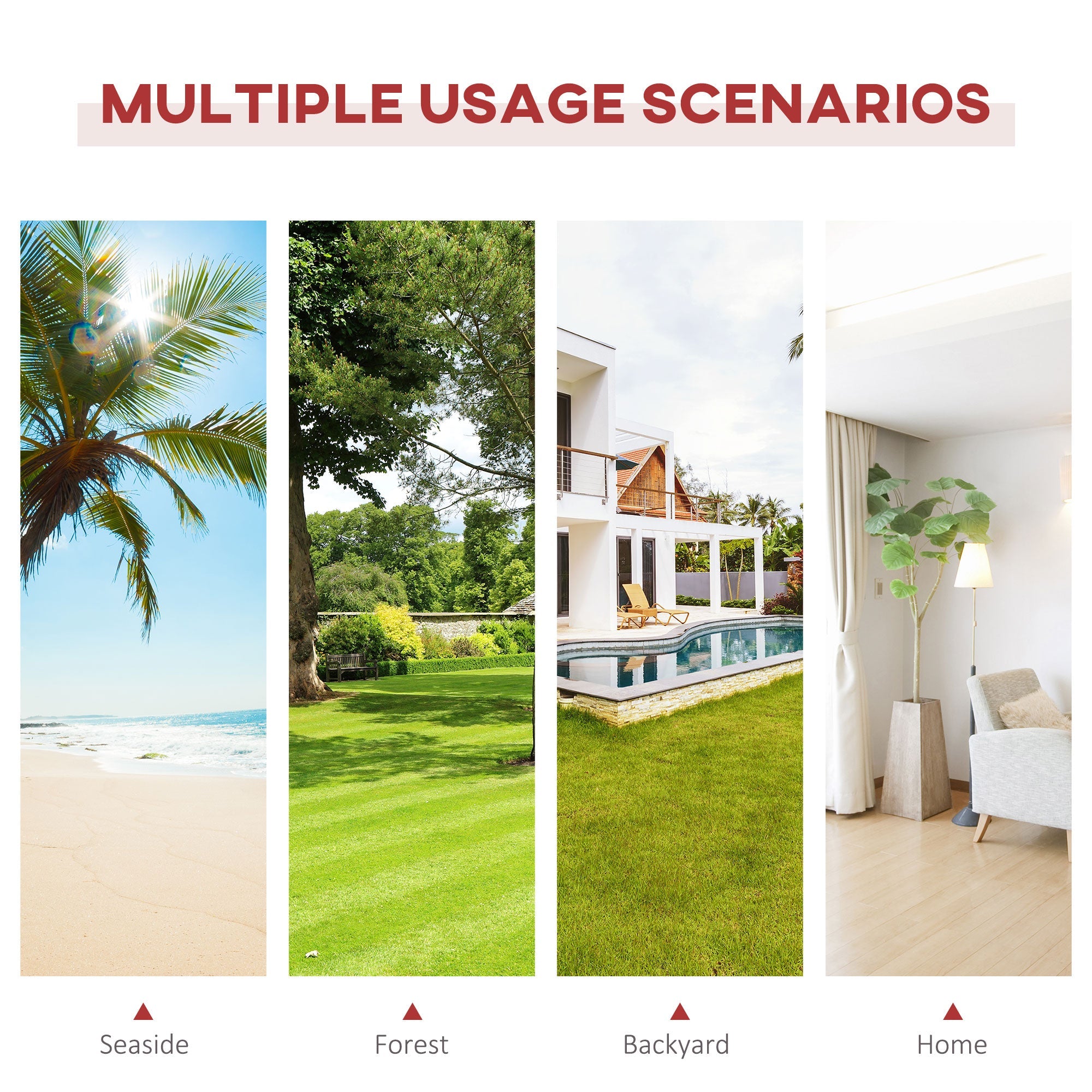 Outsunny 10' Outdoor Swing Hammock, Hammock with Wood Stand Rainbow Bed, Heavy Duty Roman Arc Hammock, Multi Color