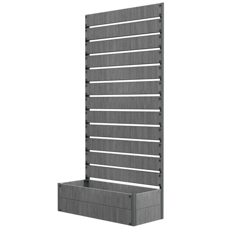 Trellis Planter for Climbing Plants, Raised Garden Bed with Trellis, Planter Box for Outdoor Garden, Dark Grey