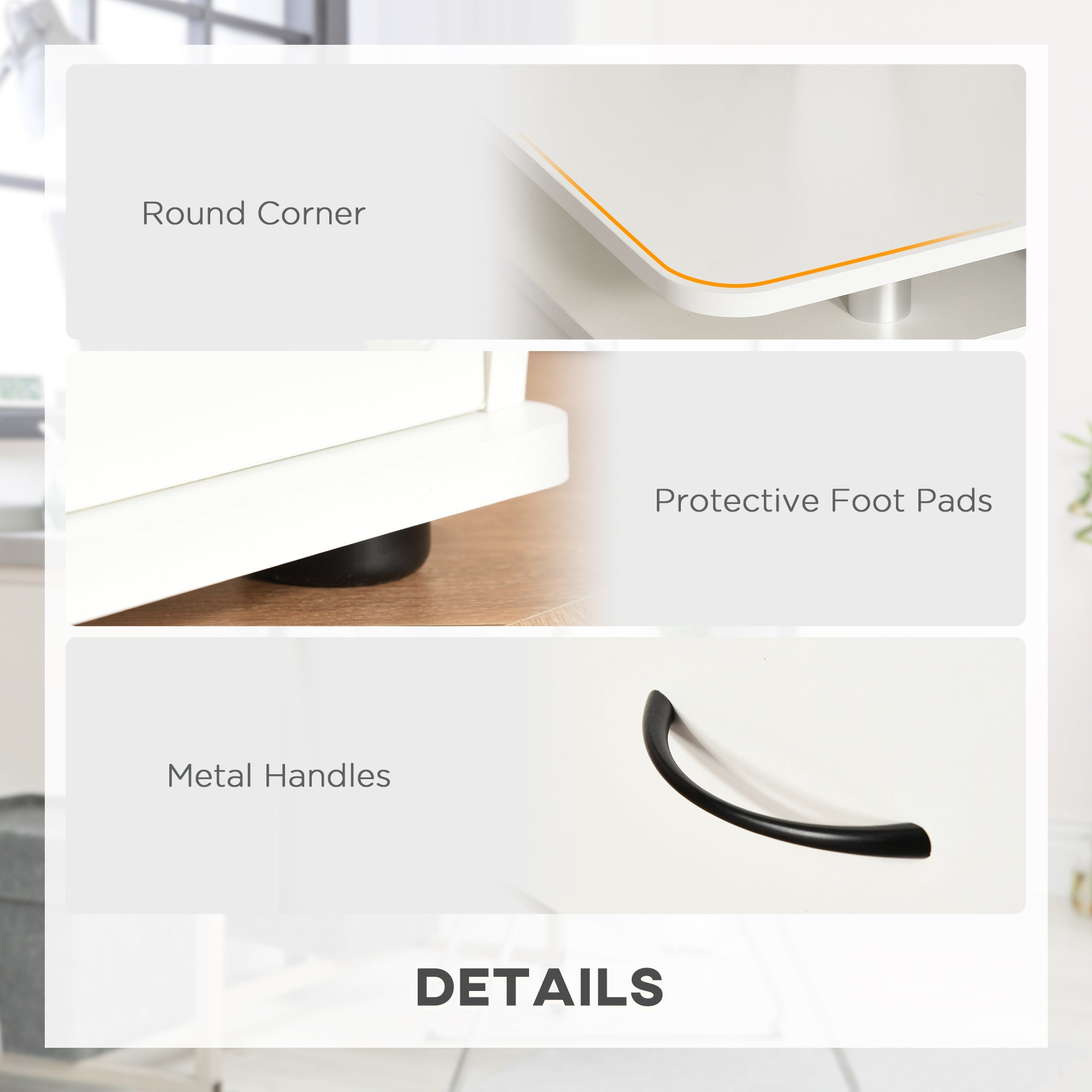 HOMCOM Computer Desk with Keyboard Tray CPU Stand Writing Workstation Home Office White