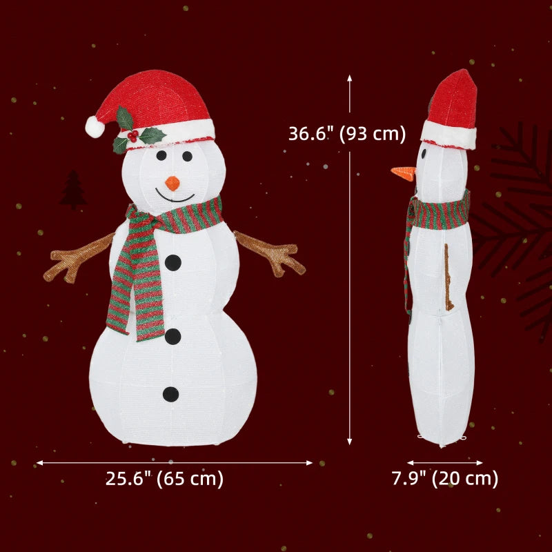 Lighted Christmas Decoration, Outdoor Christmas Snowman with LED Lights, Stakes, Zip Ties, IP44 Waterproof