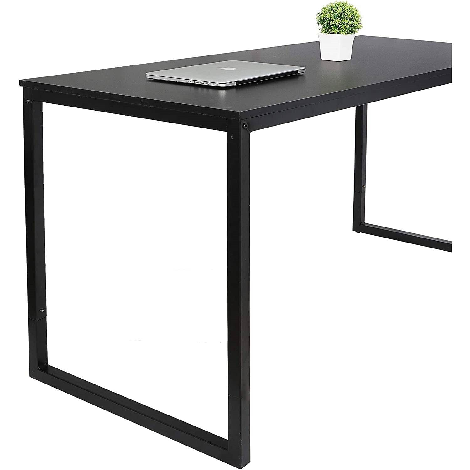 Black Metal Frame Wood Top Modern Home Office Laptop Computer Desk Writing Table - Free Shipping