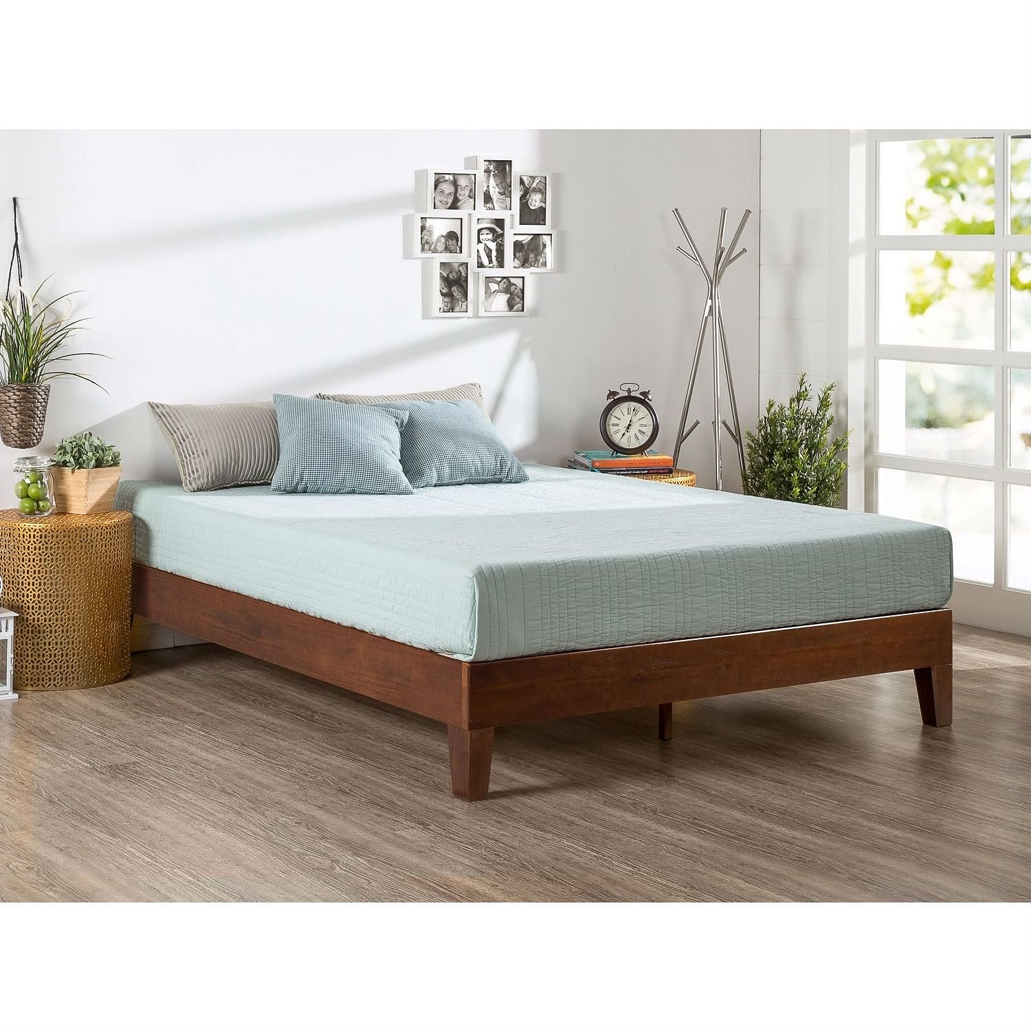 Full size Low Profile Solid Wood Platform Bed Frame in Espresso Finish - Free Shipping