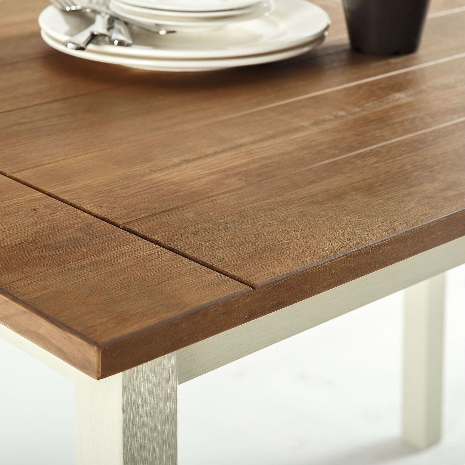 Classic Pine Wood 45 x 28 inch Dining Table with White Legs - Free Shipping