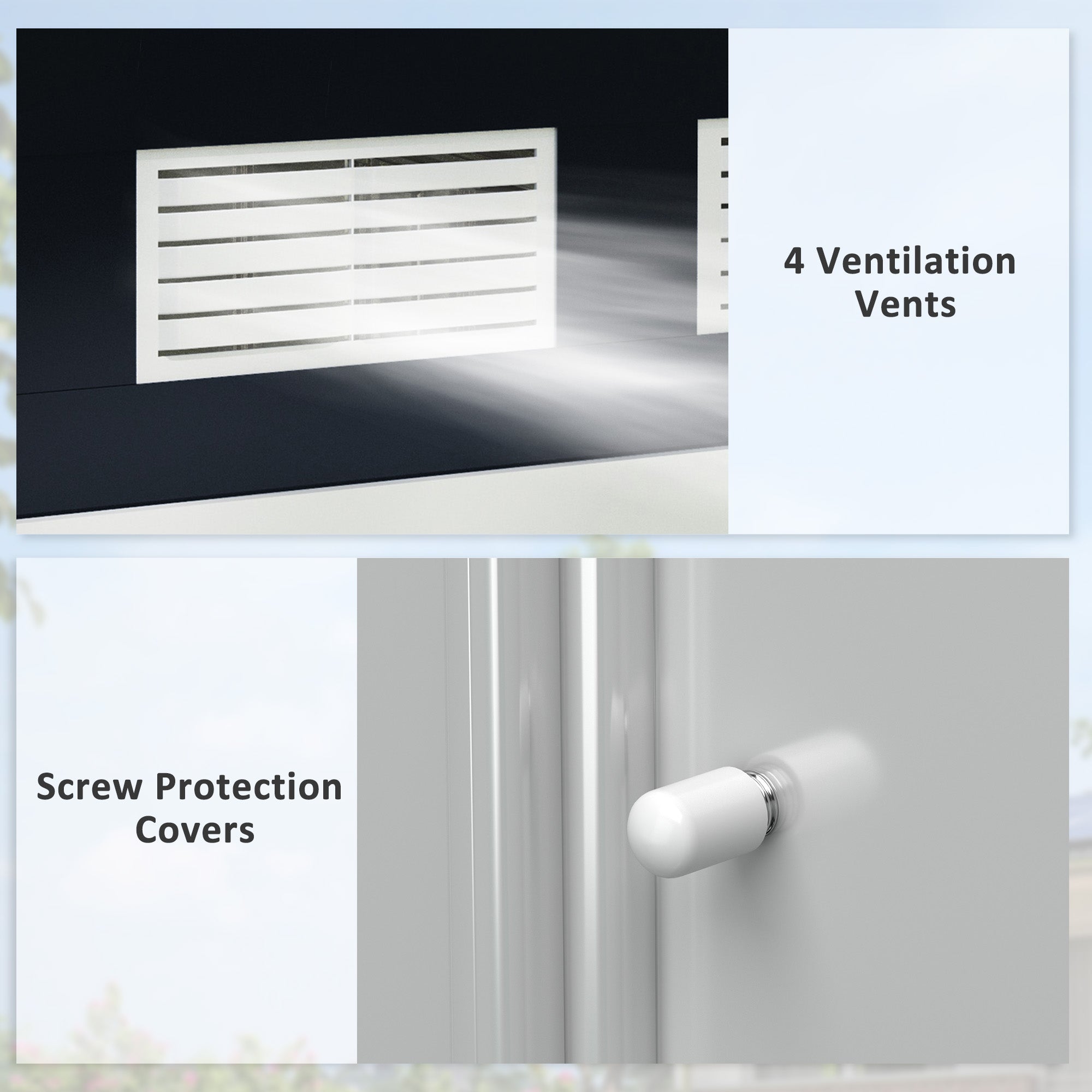 Outsunny Metal Garden Shed 7' x 4' x 6' Outdoor Storage with Foundation Double Doors Dark Grey