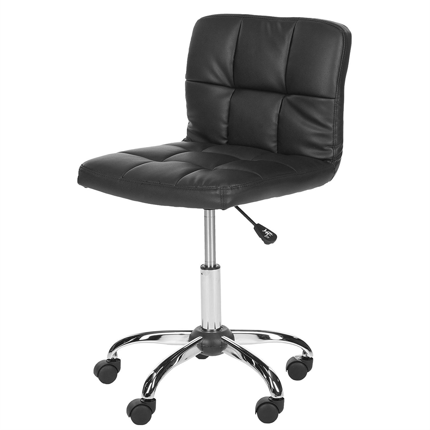 Modern Black Faux Leather Cushion Home Office Desk Chair - Free Shipping