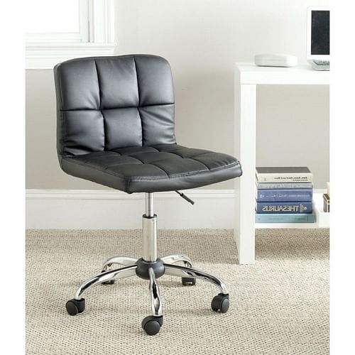 Modern Black Faux Leather Cushion Home Office Desk Chair - Free Shipping