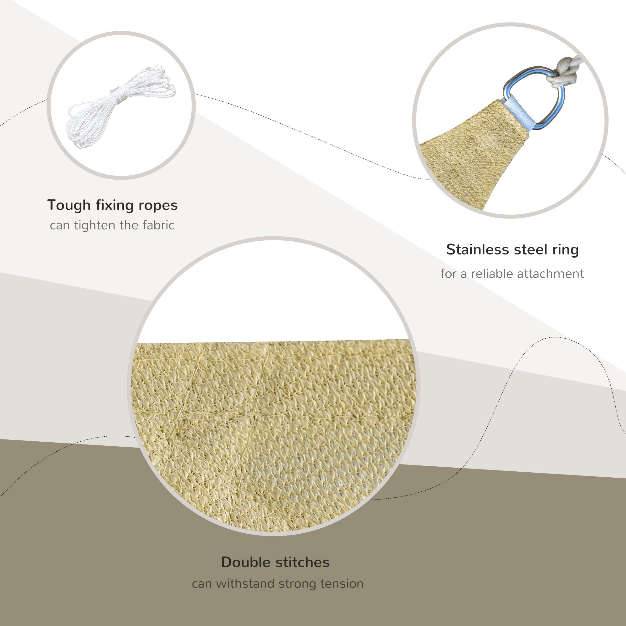 Outsunny 12' Square Sun Sail Shade Canopy: UV Protection Garden Patio Cover with Bag, Sand