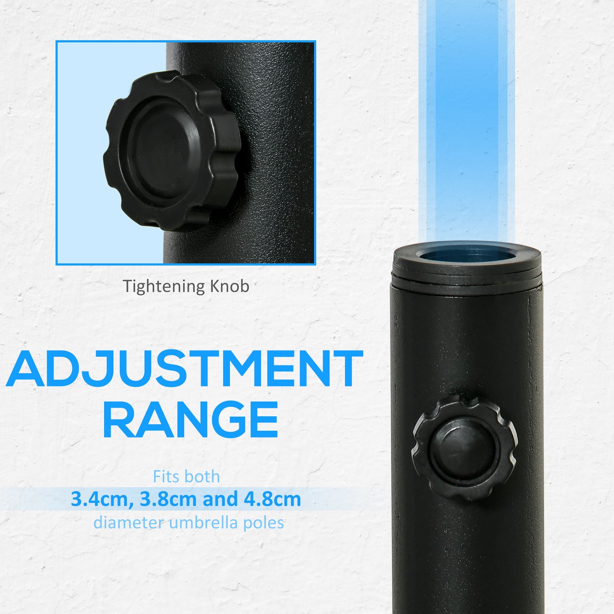 Outsunny Deck Mount Umbrella Holder Base Stand Outdoor for Deck Dock Patio Garden Pontoon Black