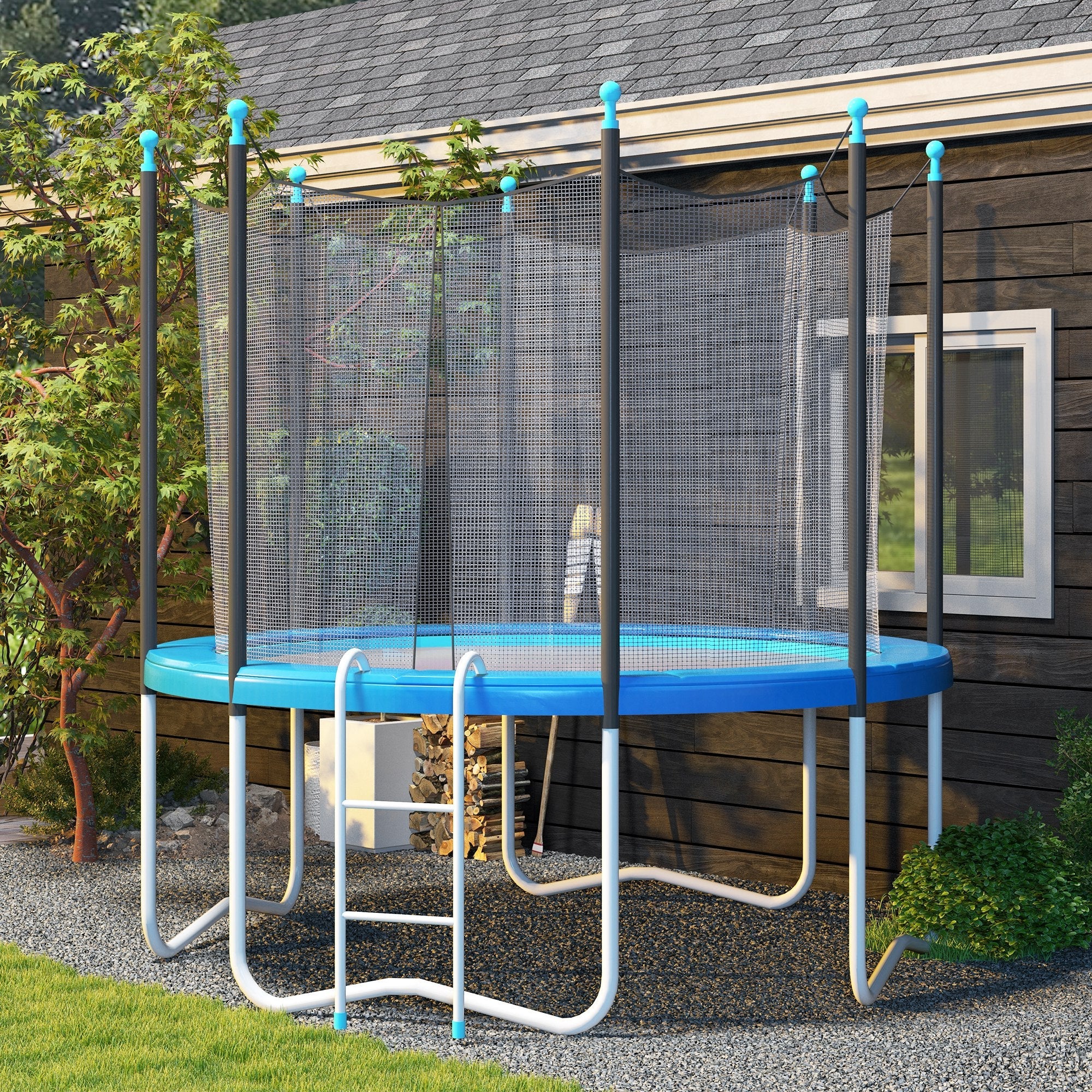 Soozier 14ft Trampoline Safety Pad Replacement Bounce Mat Cover Jump Exercise Fitness Accessory Light Blue