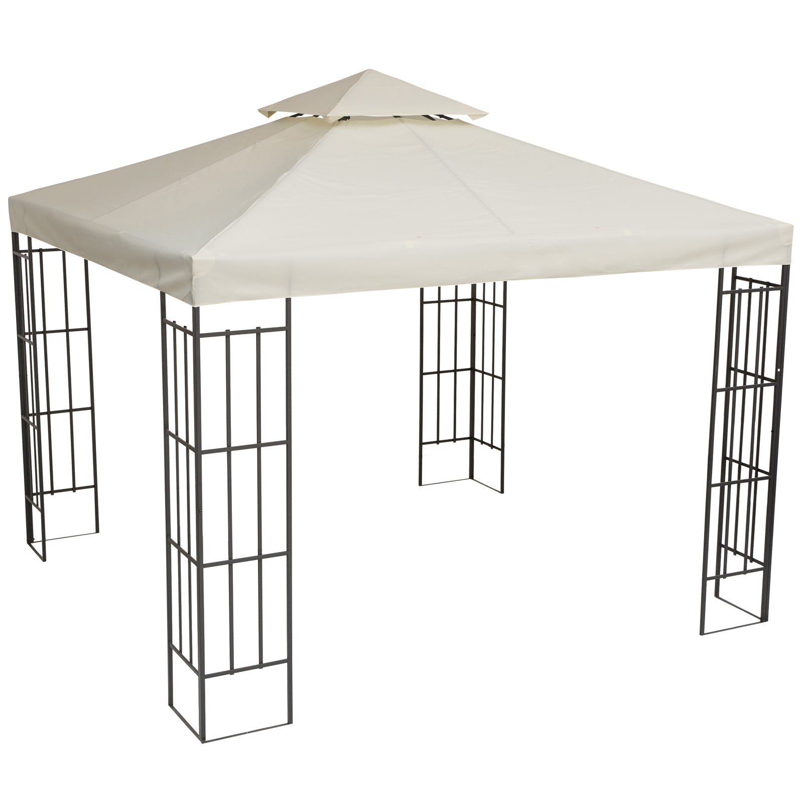 Outsunny 10’x10’Square Gazebo Canopy Replacement Water-resistant UV Protected Top Cover Cream White