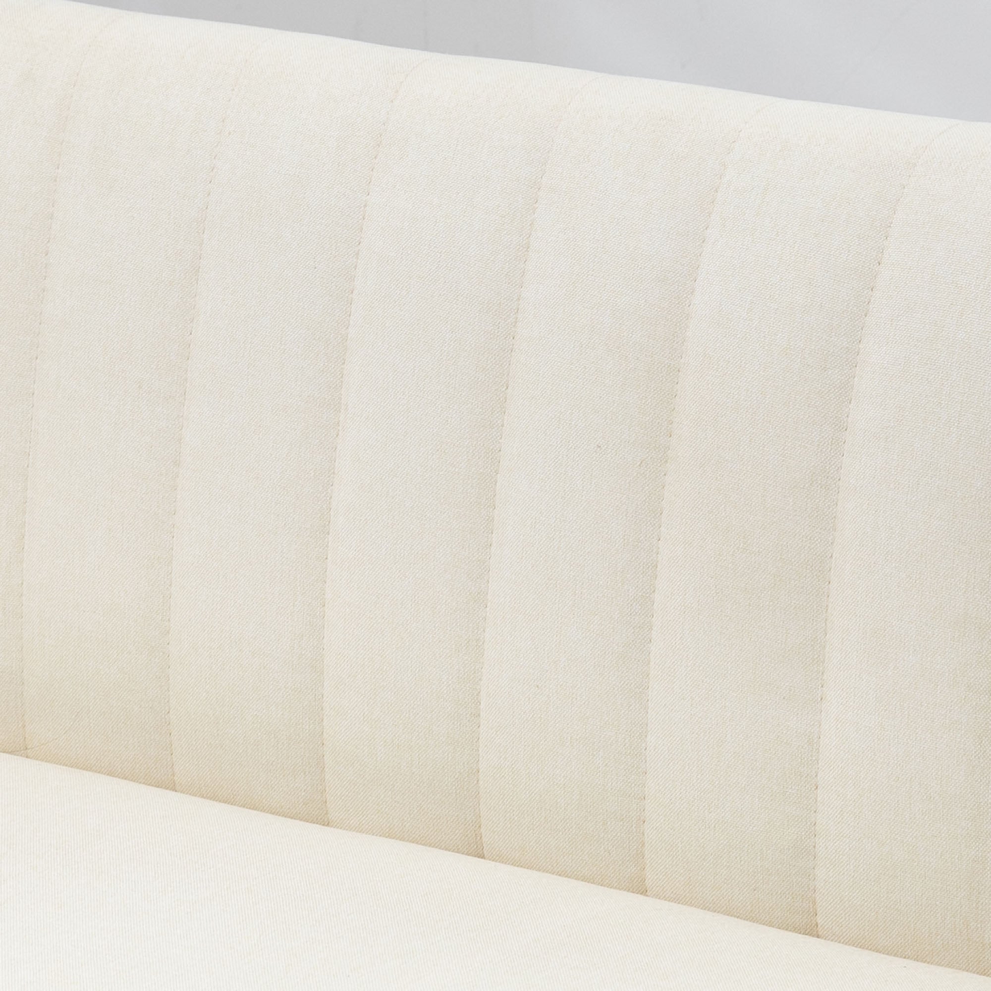 HOMCOM Modern 2 Seat Sofa for Bedroom, Upholstered Two Seater Couch with Rubber Wood Legs, Cream White