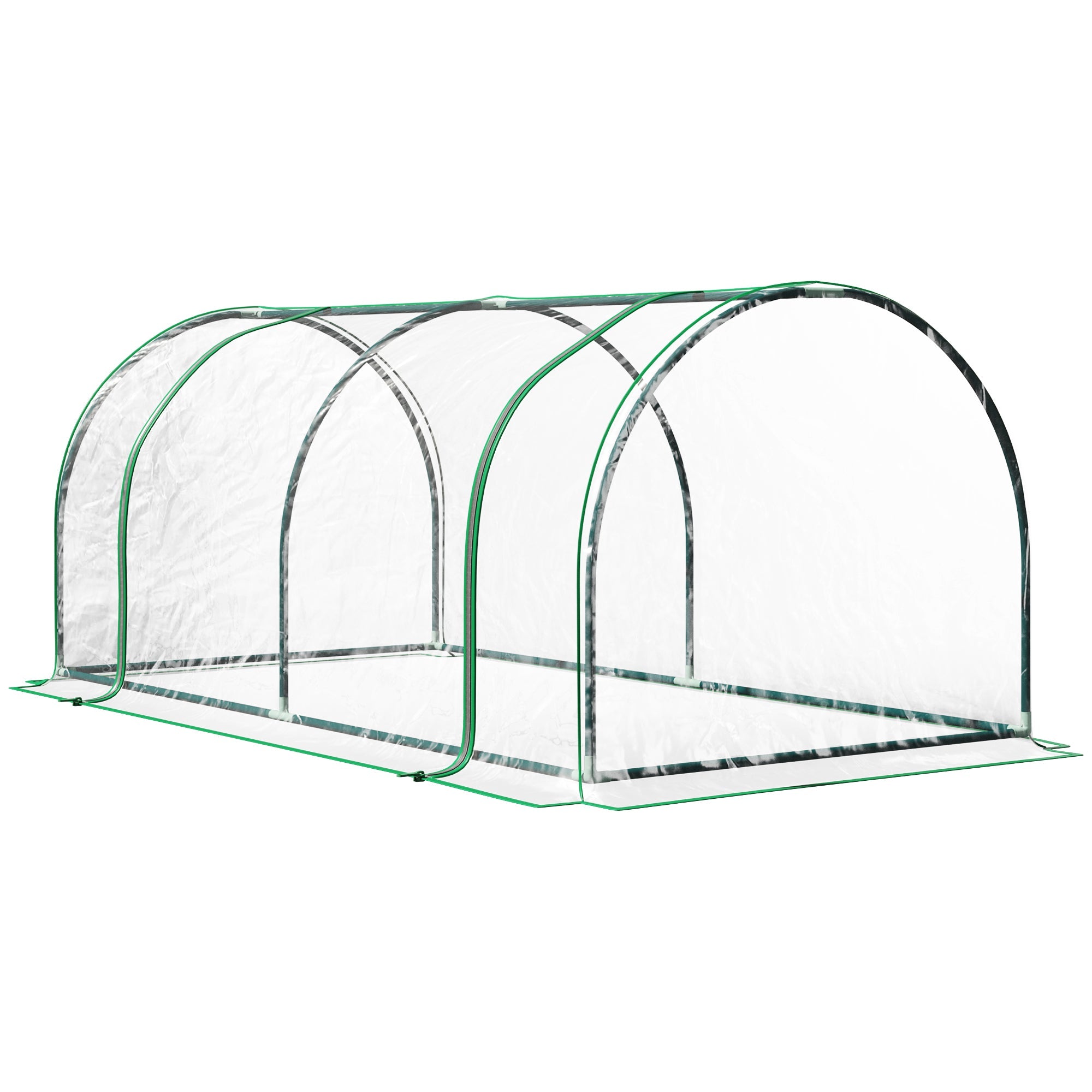Outsunny 79"x39"x32" Mini Greenhouse Kit Portable Plant Hot House Indoor Outdoor Garden Transparent PVC Cover Zippered Doors