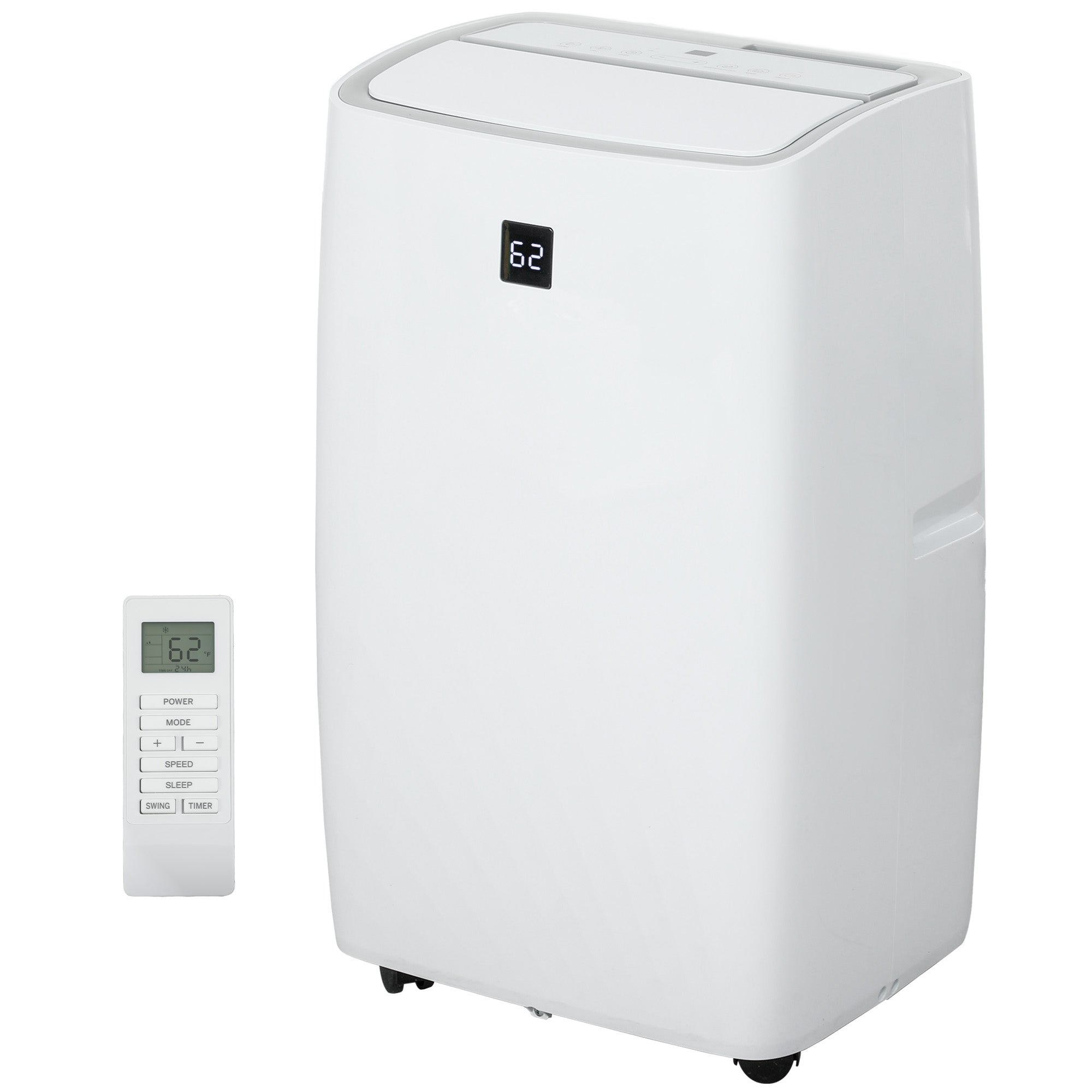 HOMCOM 14000 BTU Portable Air Conditioner, AC Unit with Cool, Dehumidifier, Fan, 700 Sq. ft, 24H Timer On Off, Window Kit