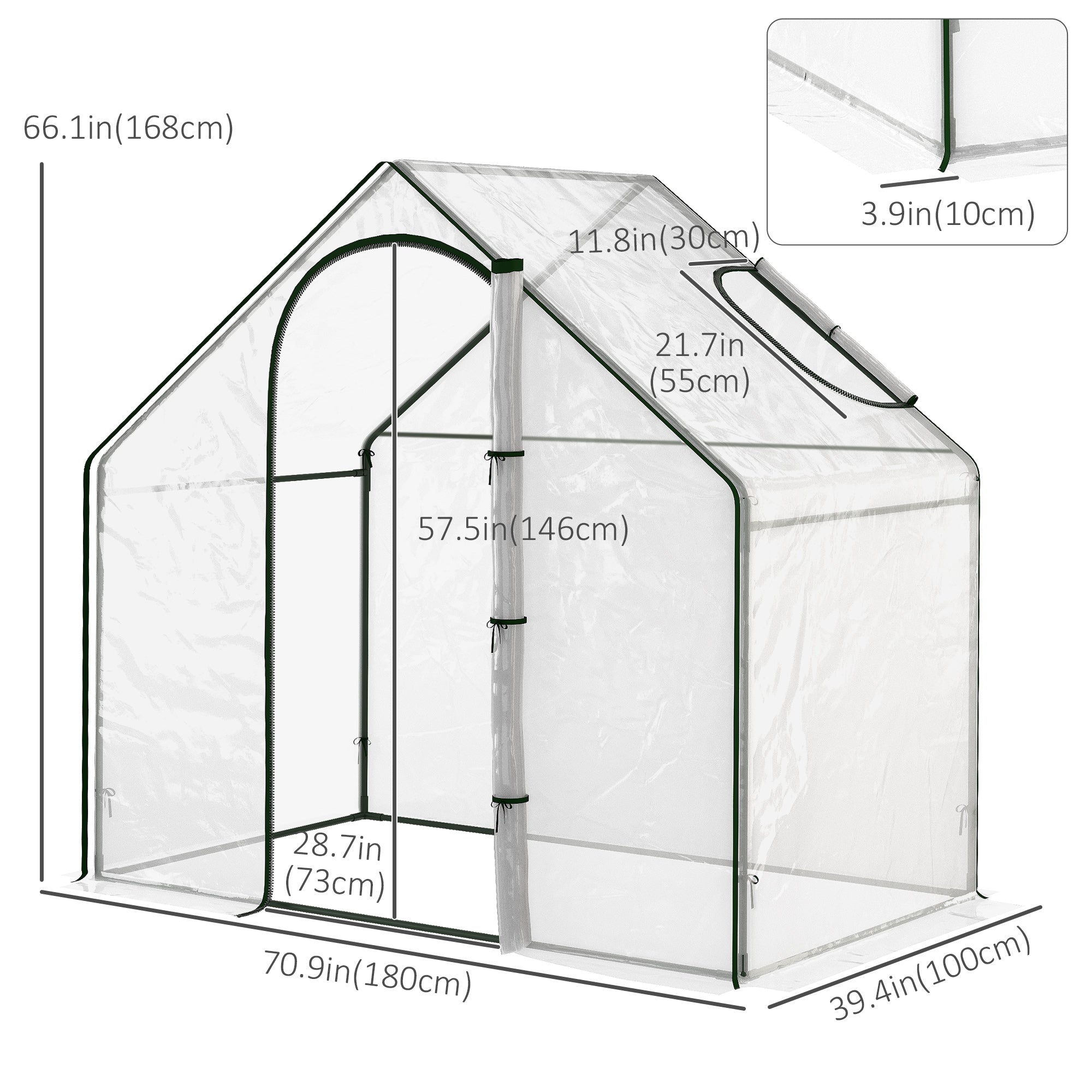 Outsunny Portable Flower Nursery: 6x3.3x5.5ft Mini Plant Growing PVC Tunnel Outdoor Warm House, Clear