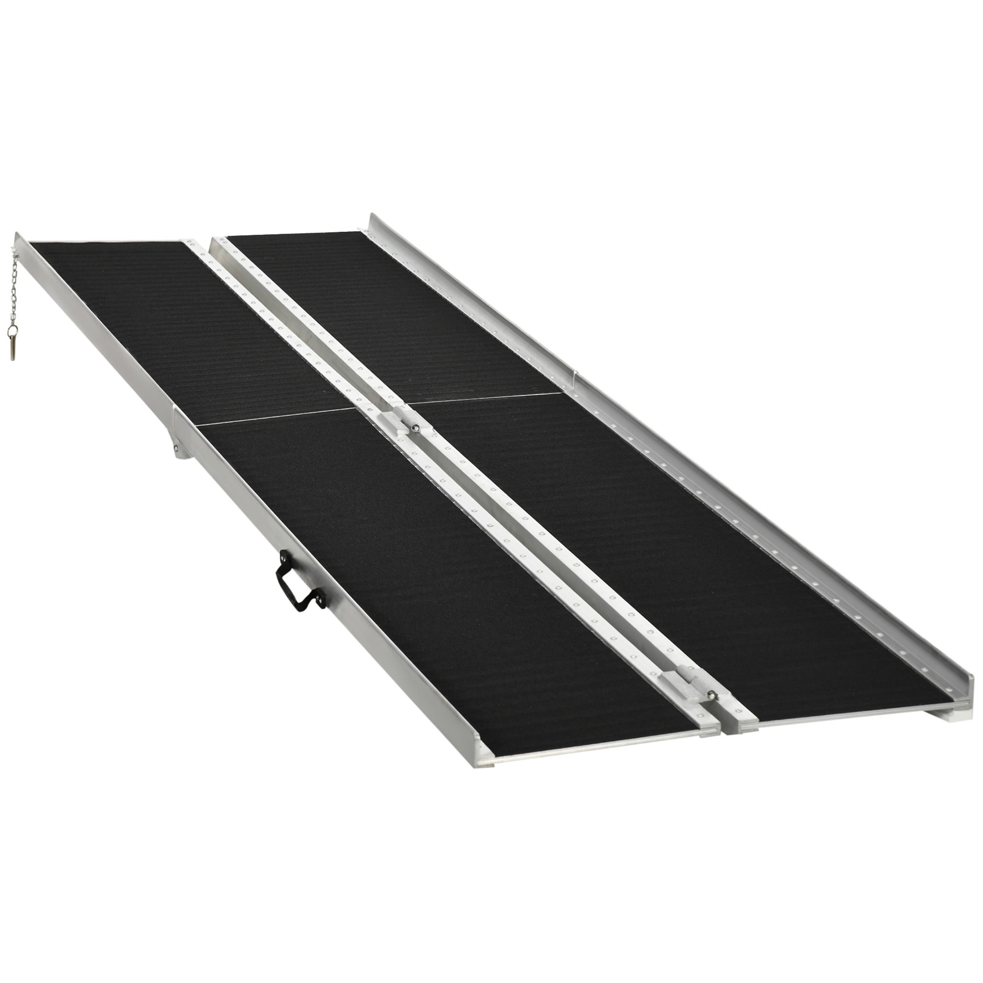 HOMCOM 10ft Wheelchair Ramp Scooter Mobility Non-Skid Layering Portable Foldable Aluminium