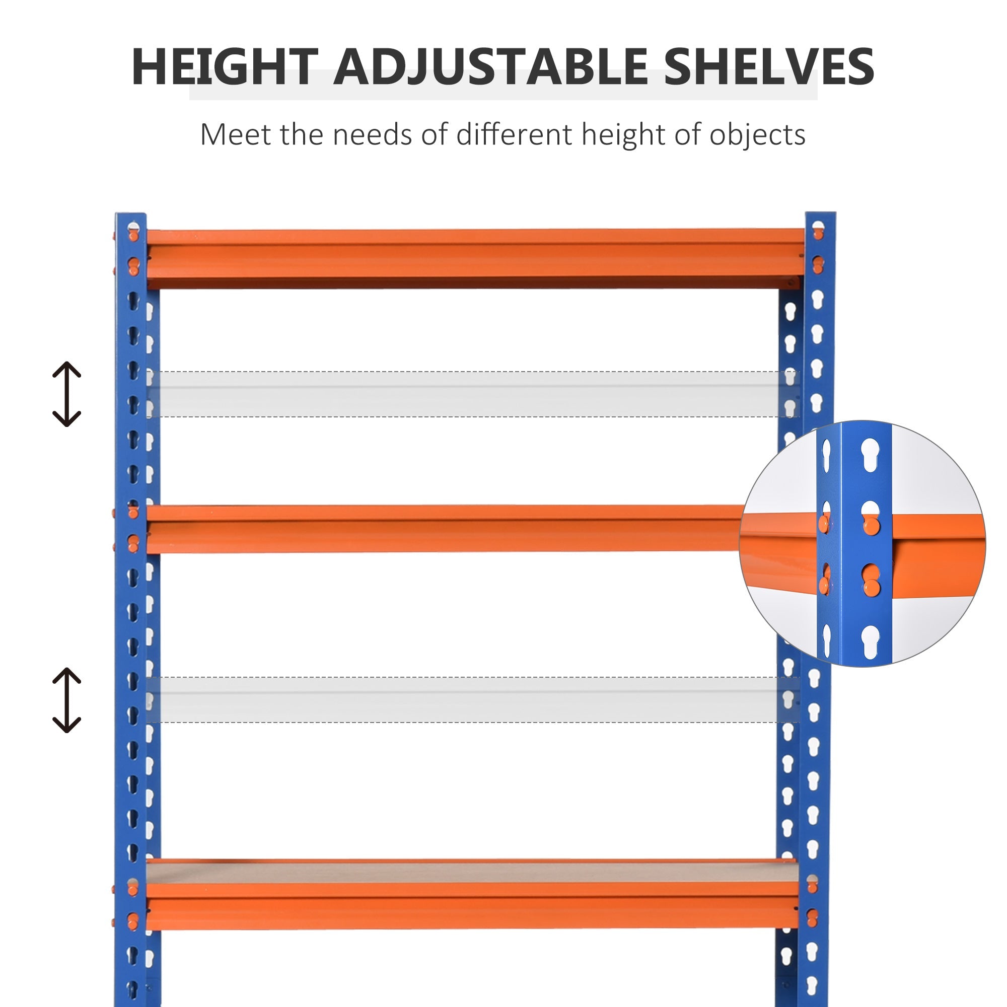 HOMCOM Sturdy Storage Solution: Heavy Duty 5-Tier Adjustable Metal Shelf for Garage Workshop