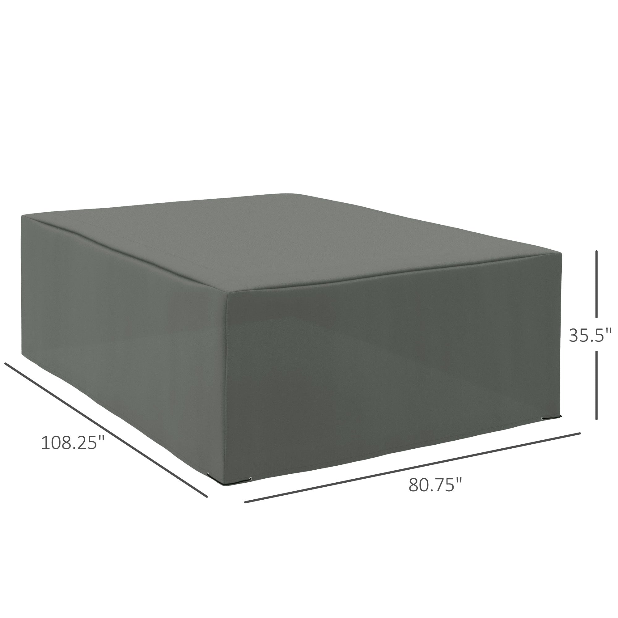 Outsunny Waterproof & Anti-UV Oxford Garden Furniture Dining Set Cover 108"x80"x35"H Charcoal Grey